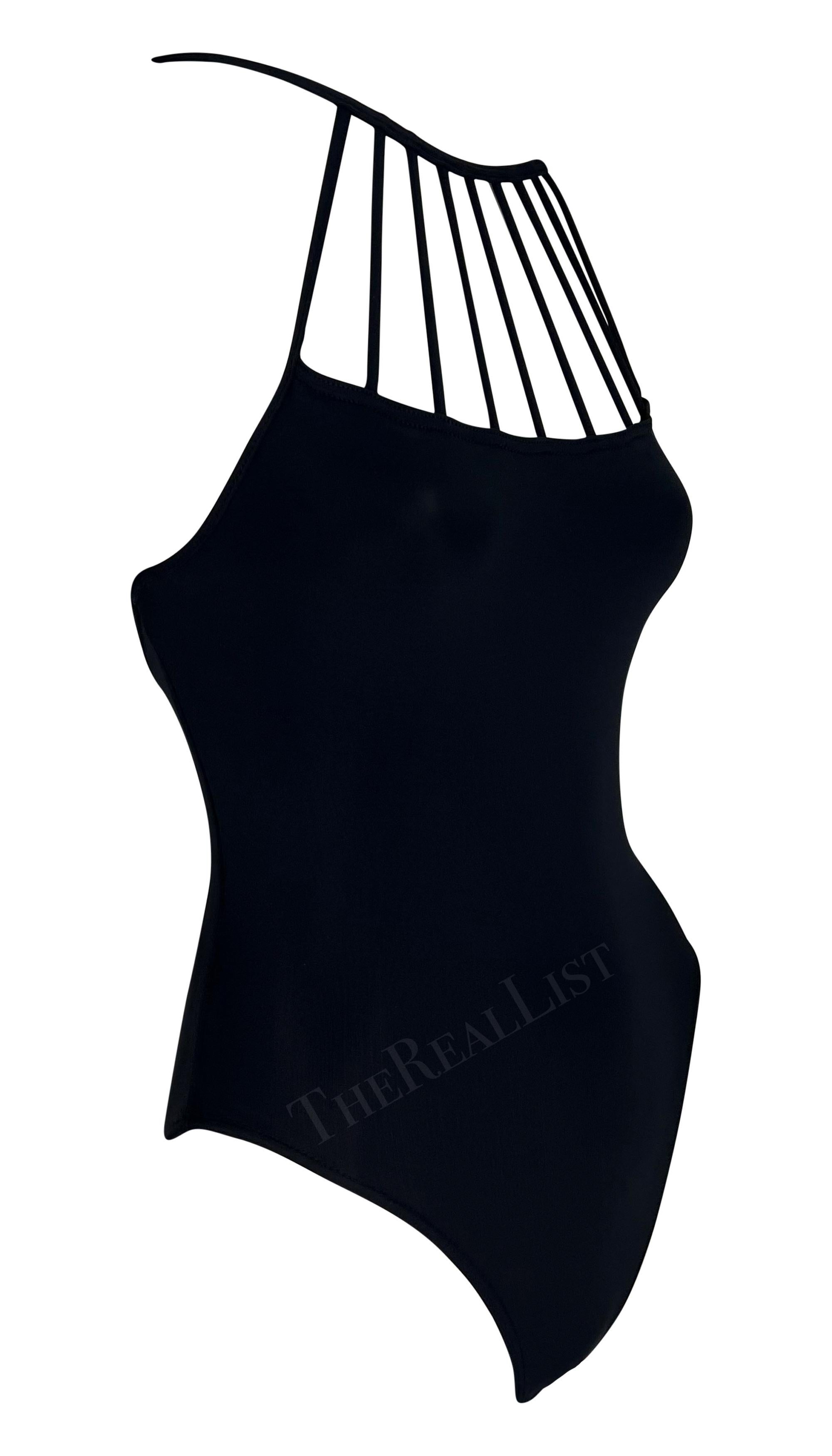 S/S 1998 Herve Leger Black One Piece Body Suit Swimsuit Bodysuit For Sale 4