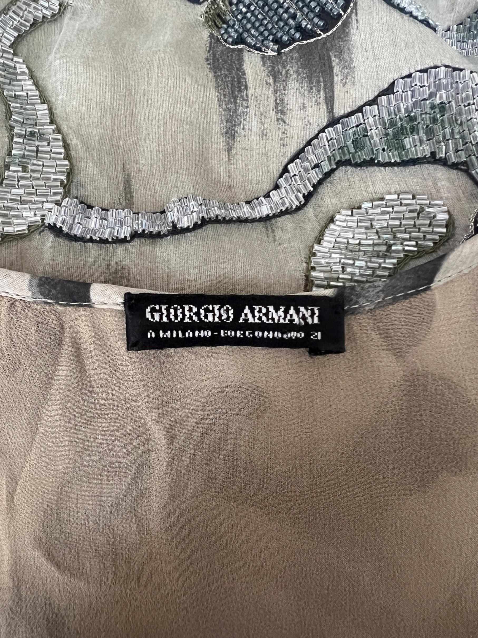 Women's S/S 1998 Runway Giorgio Armani Beaded Chinoiserie Slip Dress For Sale