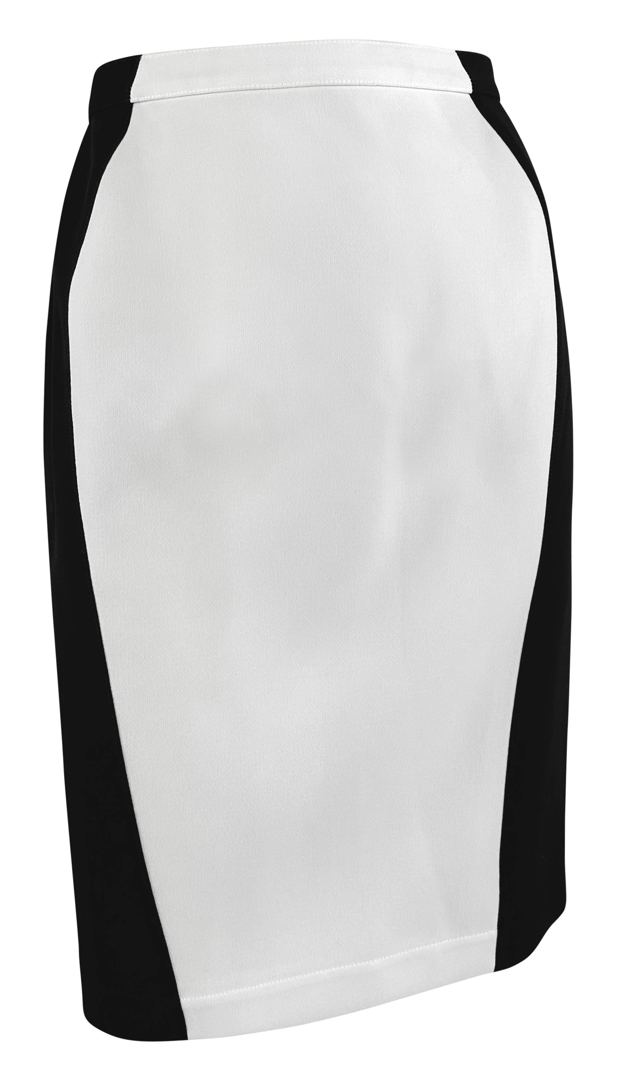 S/S 1998 Thierry Mugler Black White Color Block Short Sleeve Skirt Suit For Sale 5
