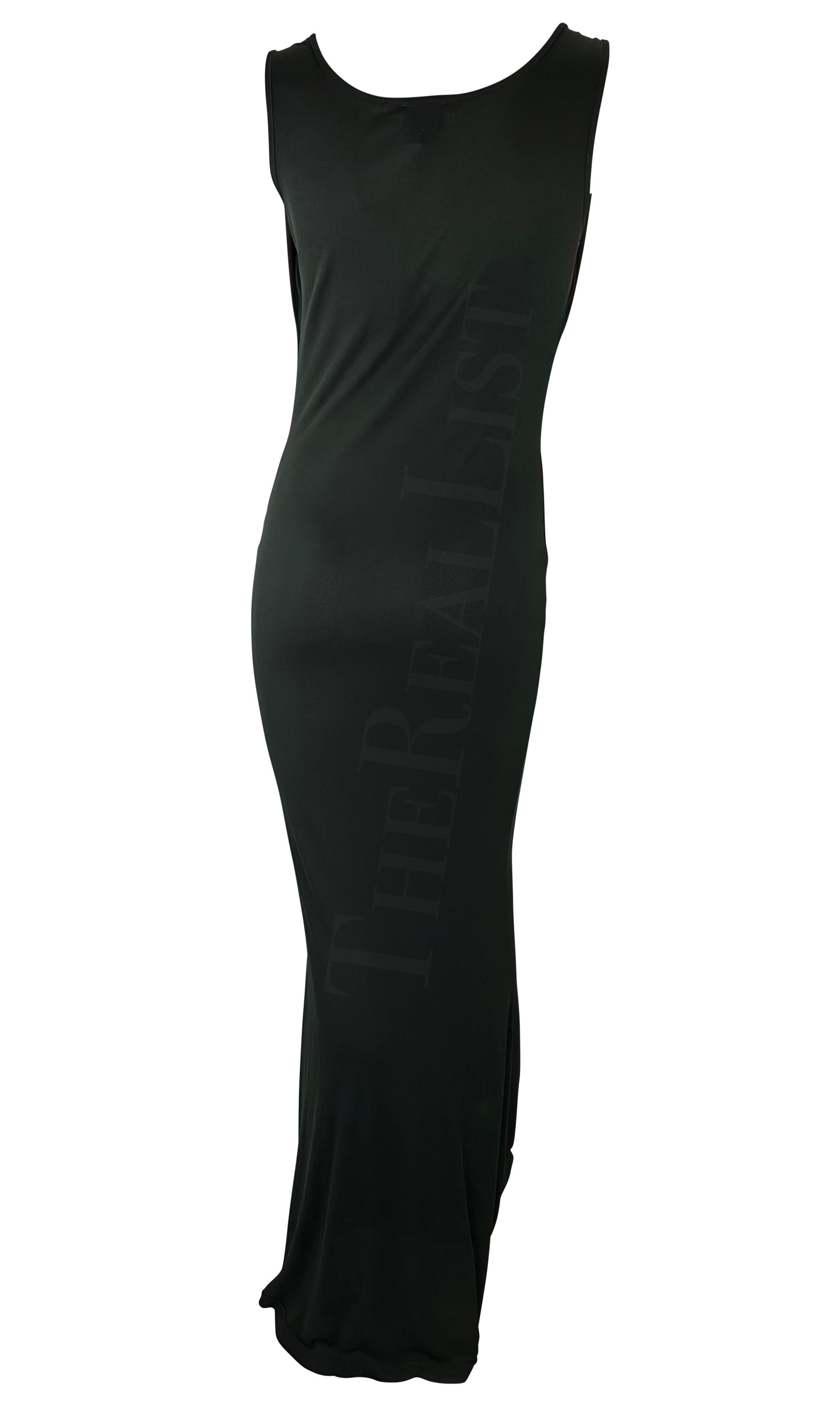 S/S 1998 Vivienne Westwood Couture Dark Green Draped Sheer Bodycon Maxi Dress 3