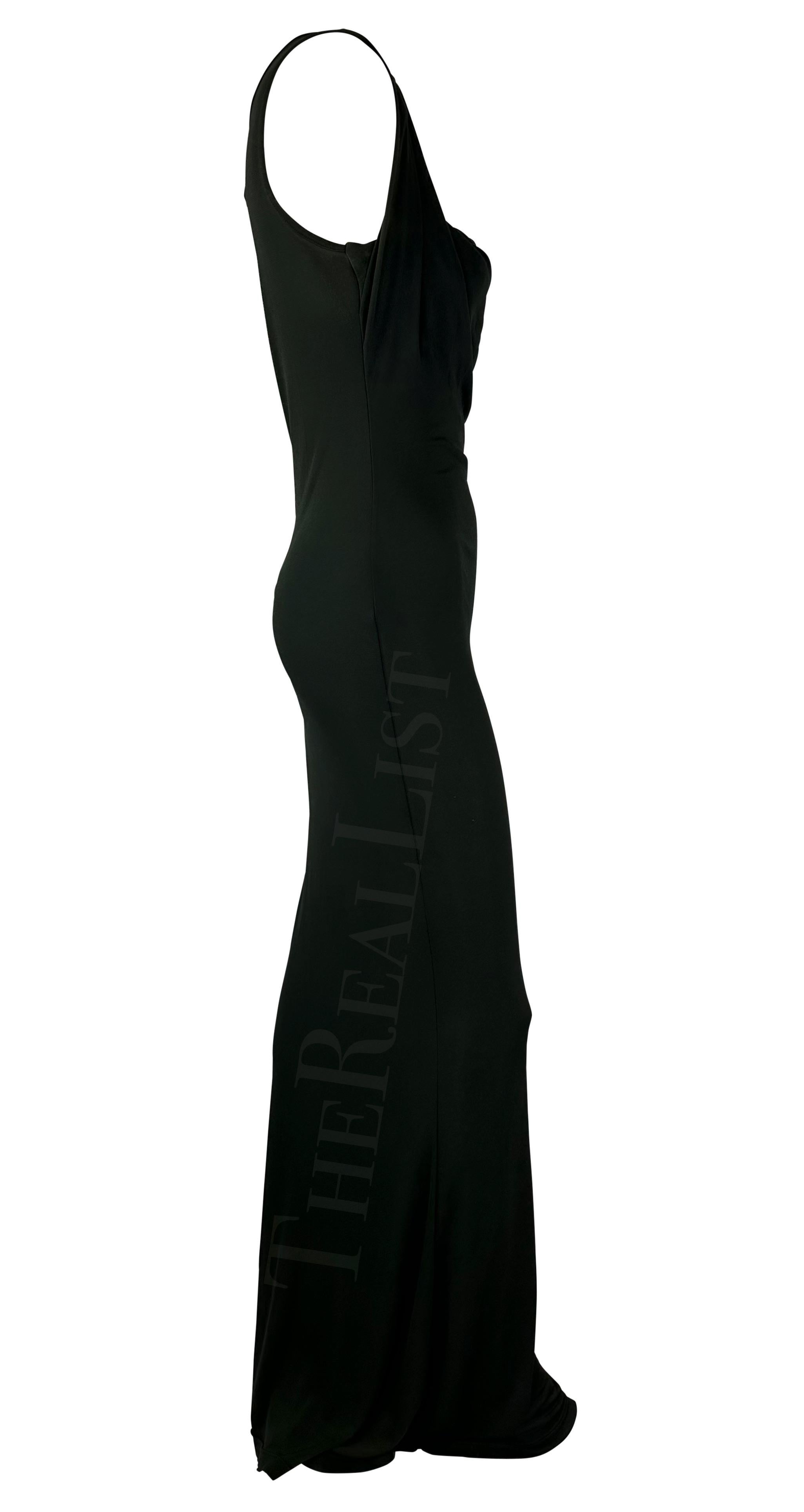 S/S 1998 Vivienne Westwood Couture Dark Green Draped Sheer Bodycon Maxi Dress 4