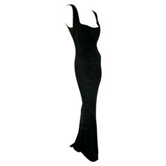 P/E 1998 Vivienne Westwood Couture Maxi Abito Bodycon Drappeggiato Verde Scuro