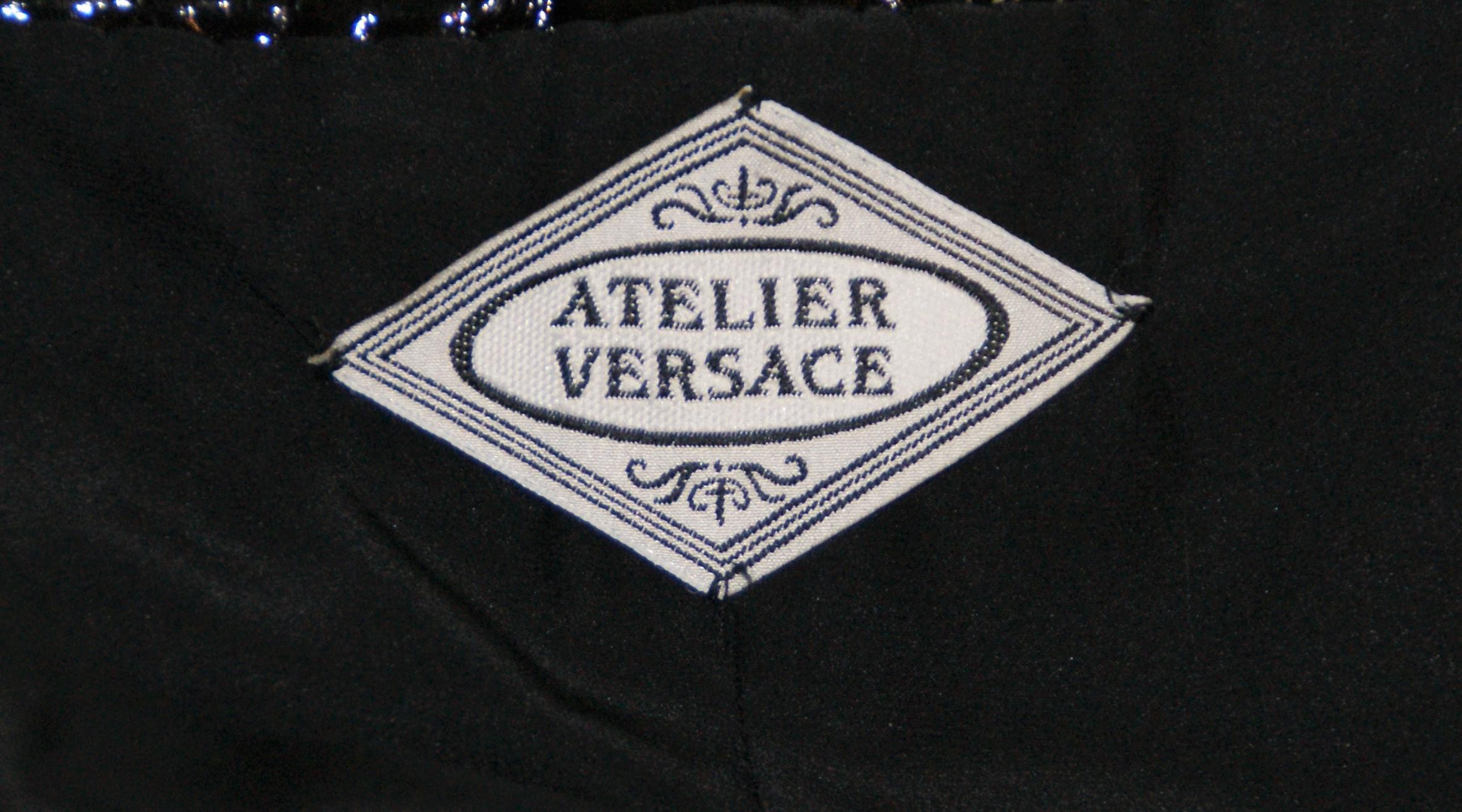 S/S 1999 Atelier Versace Runway Patent Leather Crystal Embellished Mini Dress In Good Condition In Yukon, OK