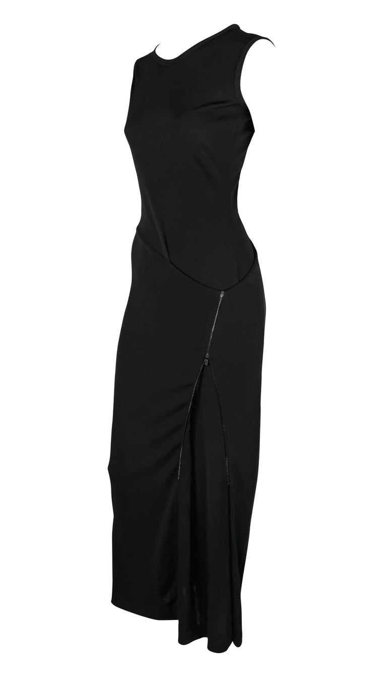 calvin klein asymmetrical zipper sheath dress S/S 1999 Runway Asymmetric Zip Bodycon Sleeveless Black Gown 6US For Sale at 1stDibs Size:Choose your size here neck.Wrap front zipper closure Sweep Train Prom Dresses Strapless Minimalist Satin Wedding