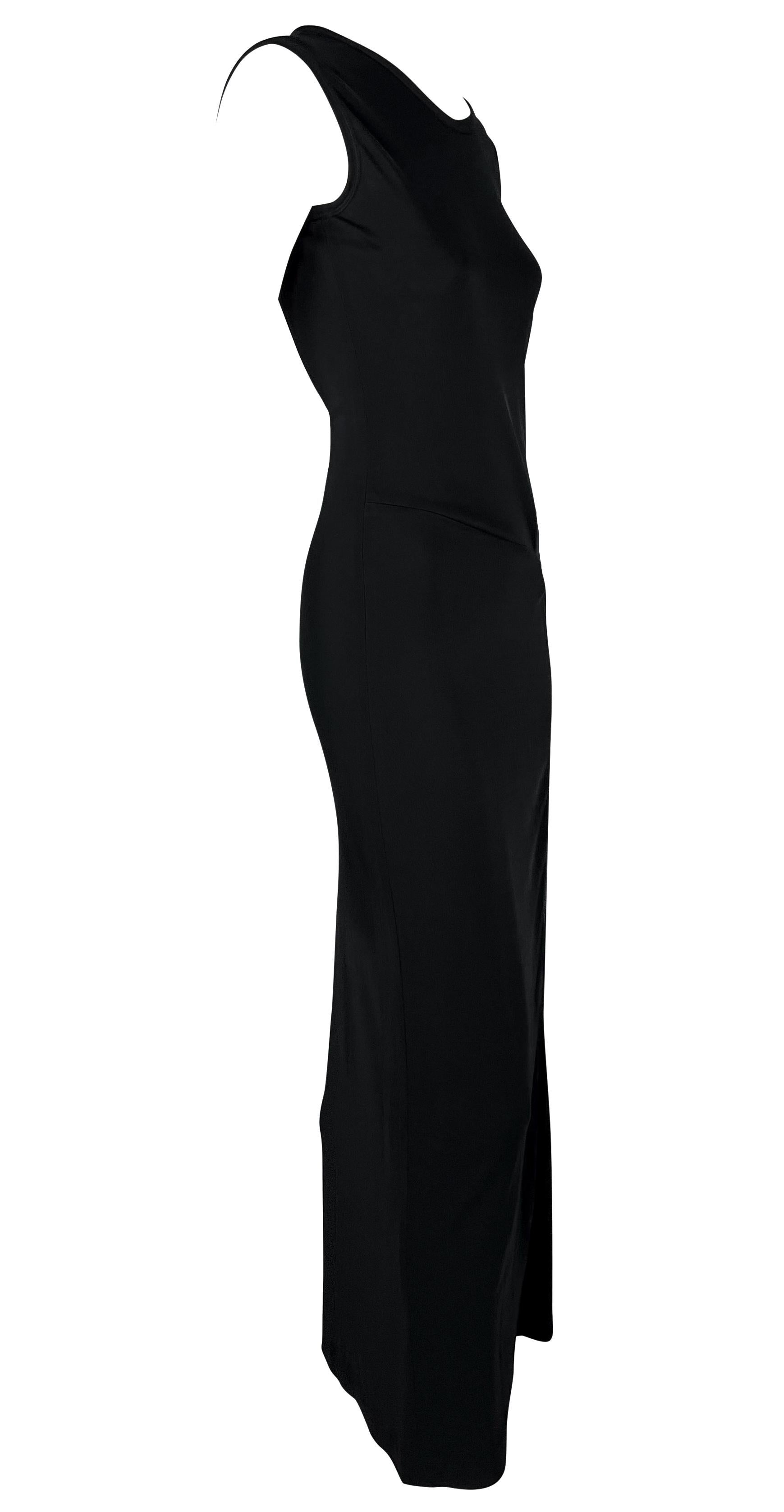 S/S 1999 Calvin Klein Runway Bodycon Asymmetric Zip Sleeveless Black Gown (robe sans manches à fermeture éclair) en vente 2
