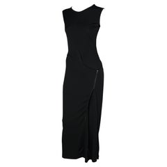 P/E 1999 Calvin Klein: abito asimmetrico senza maniche con zip in nero
