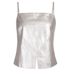 S/S 1999 Chanel Metallic Silver Leather Tank Top