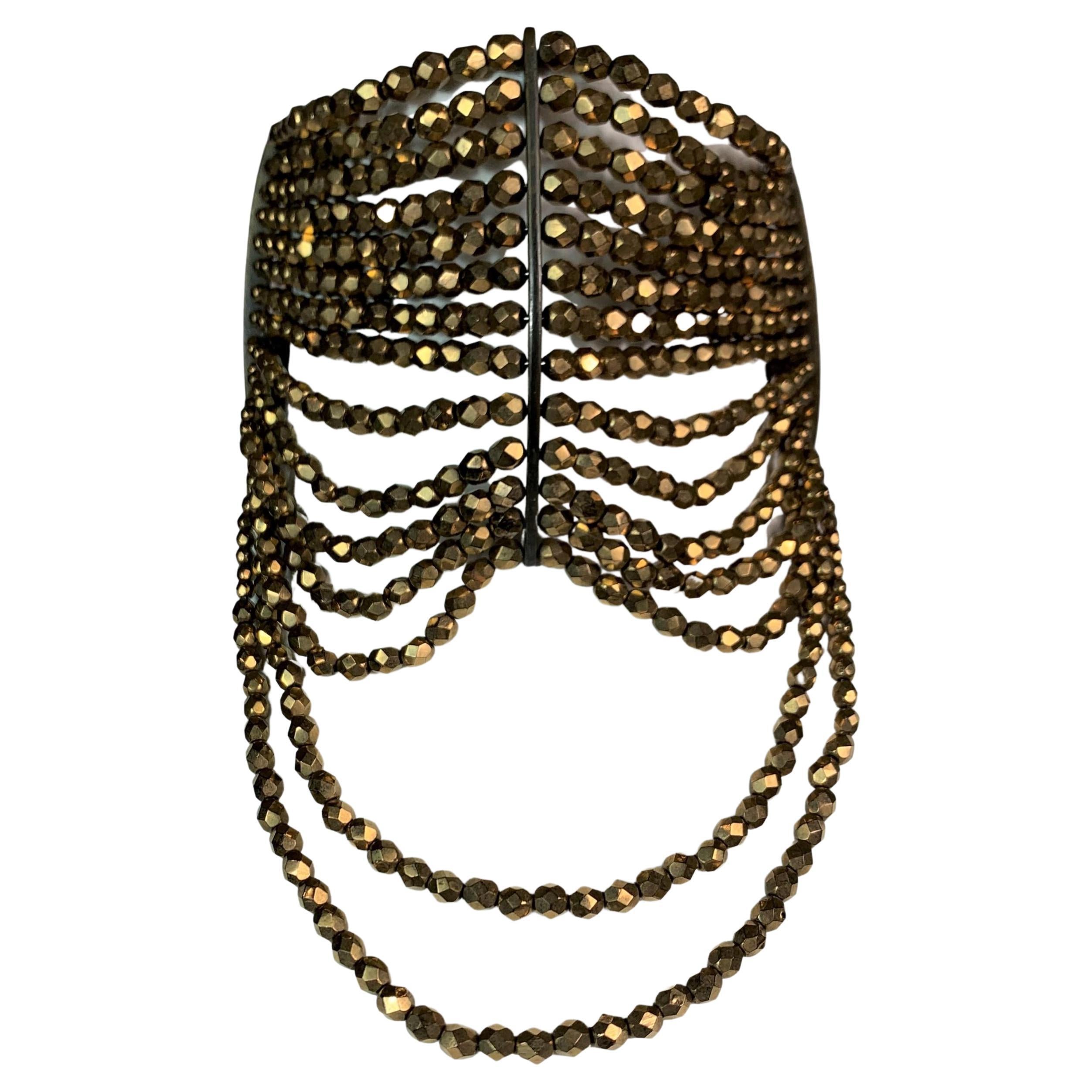 S/S 1999 Christian Dior by John Galliano Masai Large Gold Choker Necklace