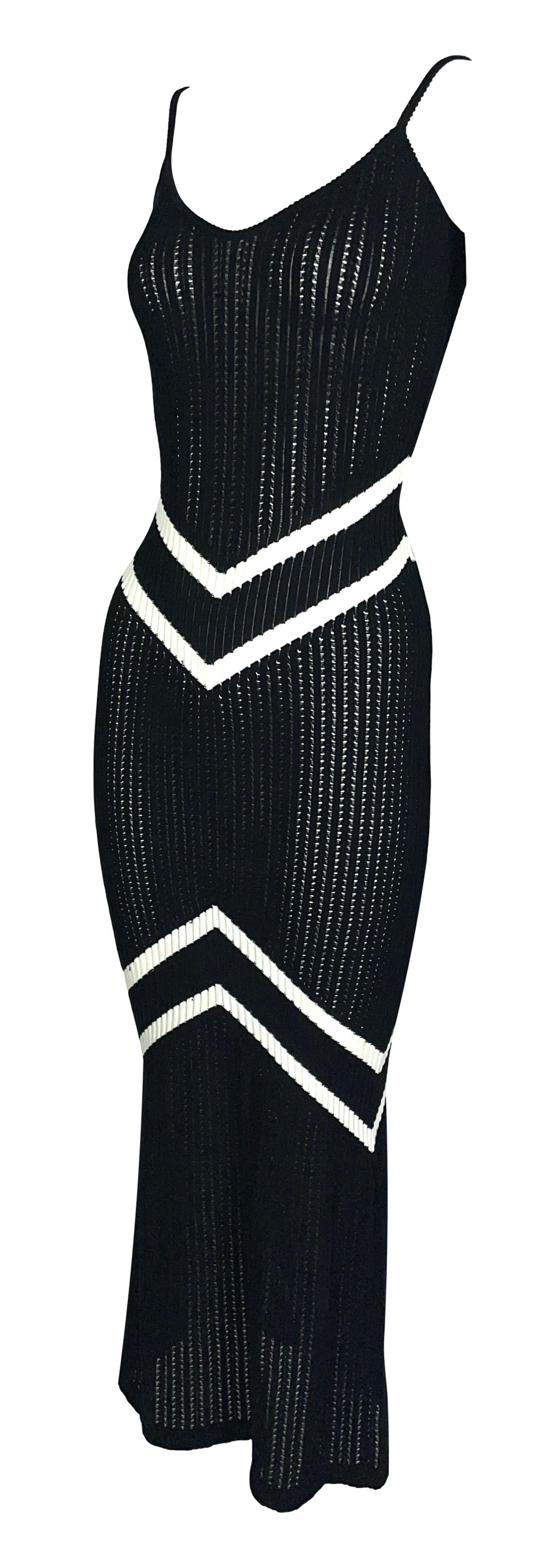 **THANK YOU FOR SHOPPING WITH MES DEUX FILLES**

DESIGNER: S/S 1999 Christian Dior by John Galliano was shown on the runway in white with black stripes CONDITION: Good- part of one strap appears to have been slightly reinforced- light mark near