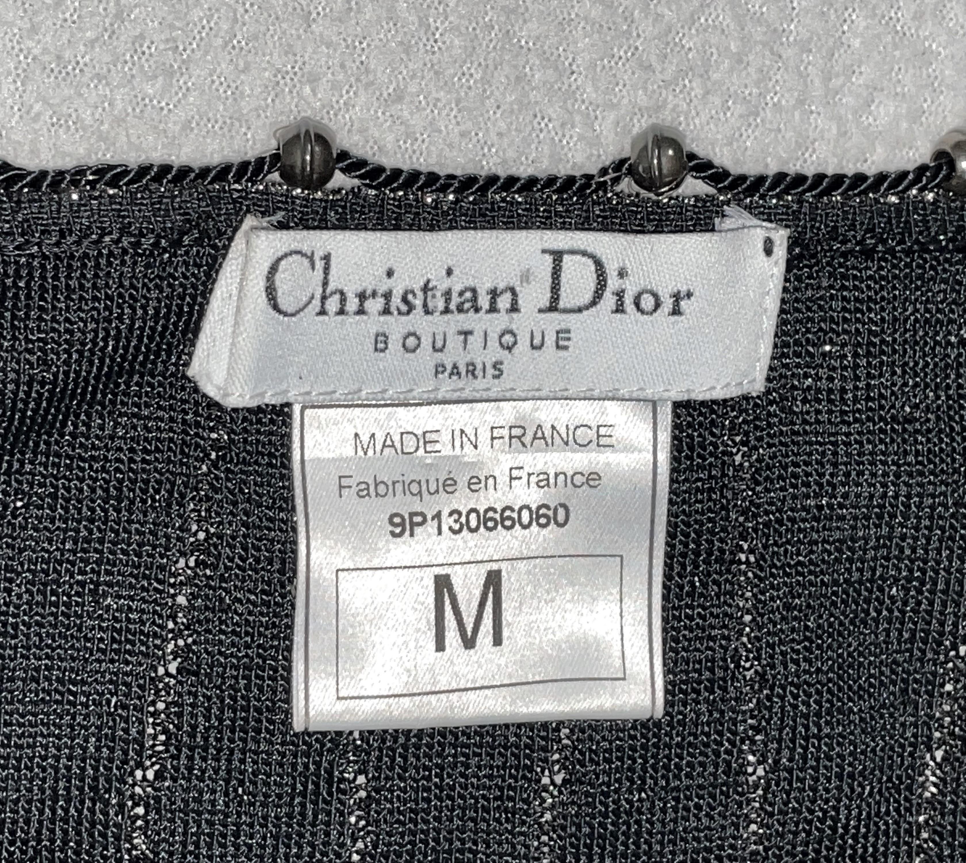 S/S 1999 Christian Dior by John Galliano Sheer Black Gold Midi Dress ...