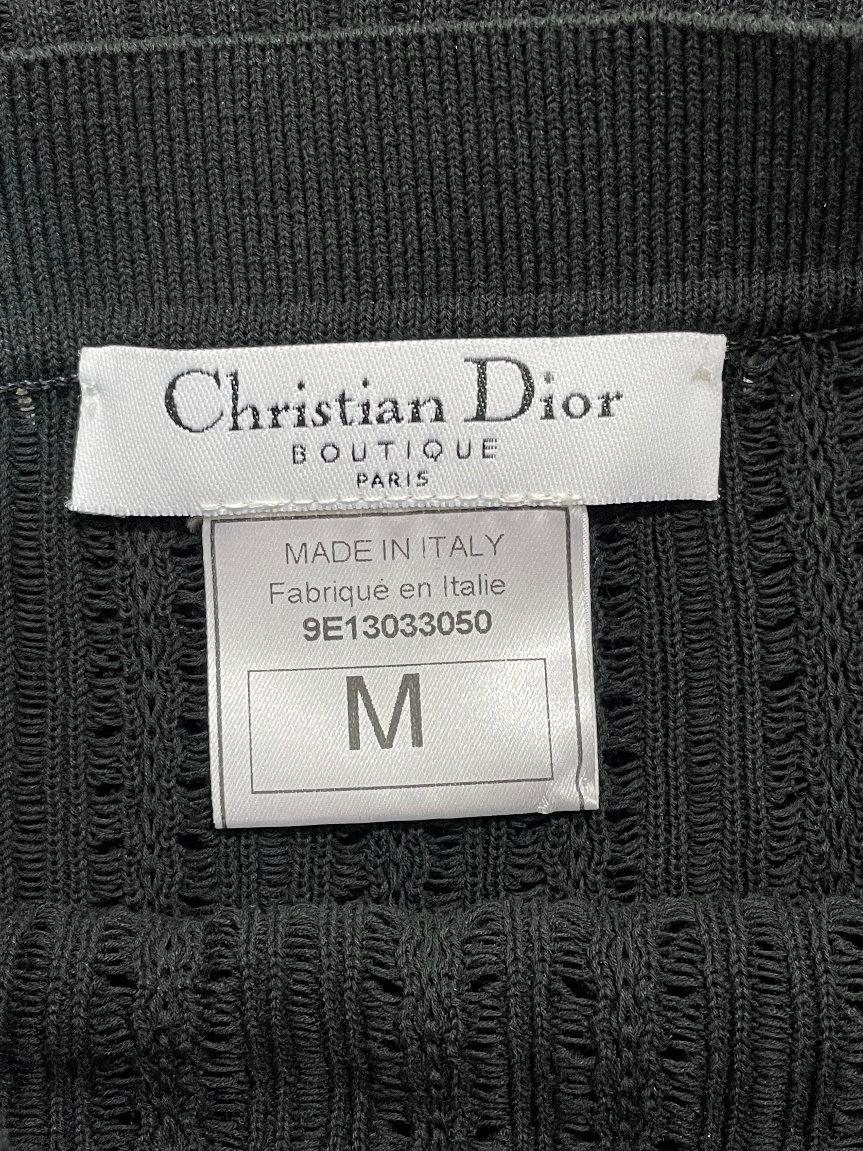 S/S 1999 Christian Dior John Galliano Black & White Knit Chevron Trumpet Skirt In Good Condition In Yukon, OK