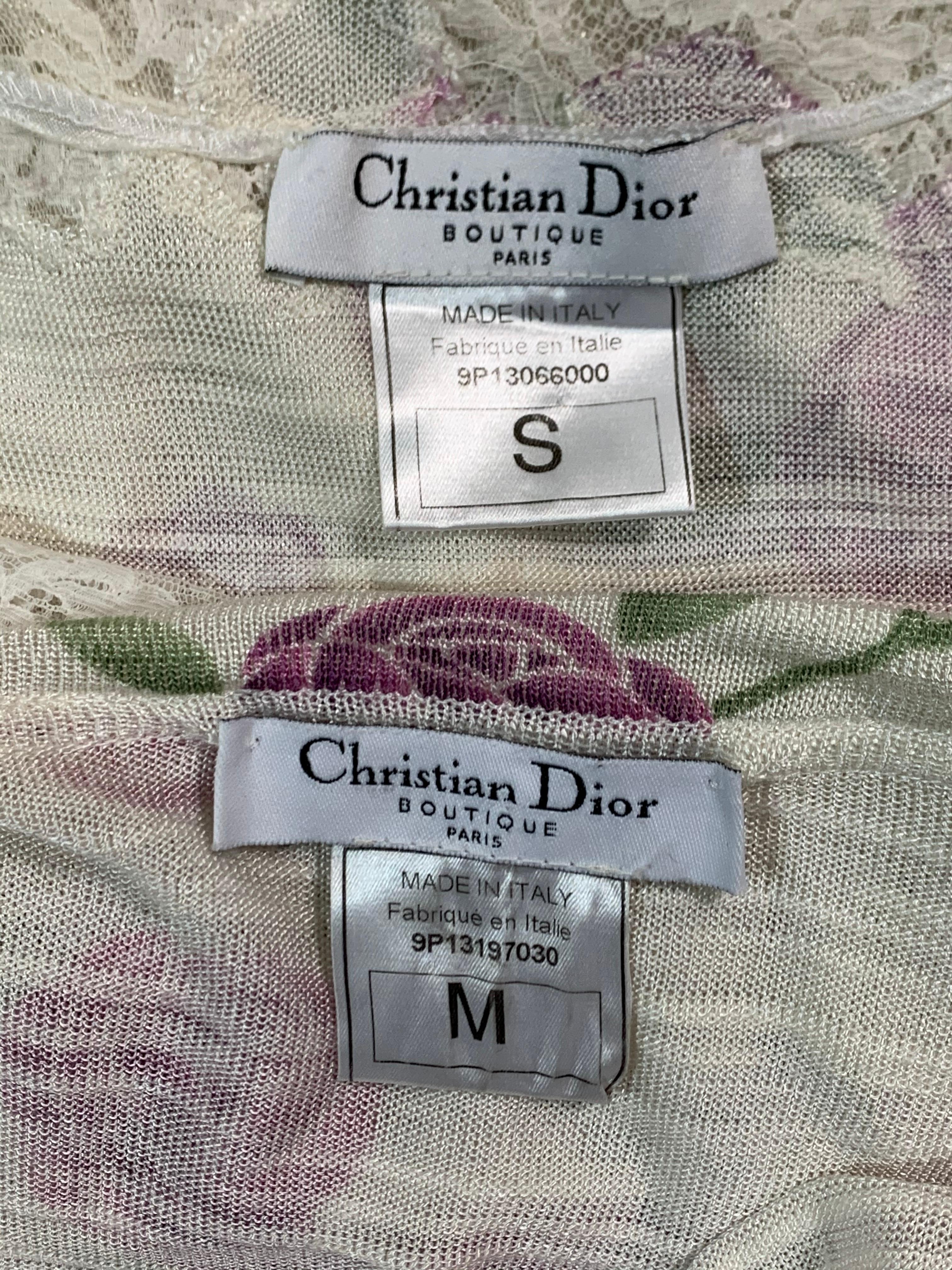 S/S 1999 Christian Dior John Galliano Floral Ivory Slip Mini Dress & Cardigan In Good Condition In Yukon, OK