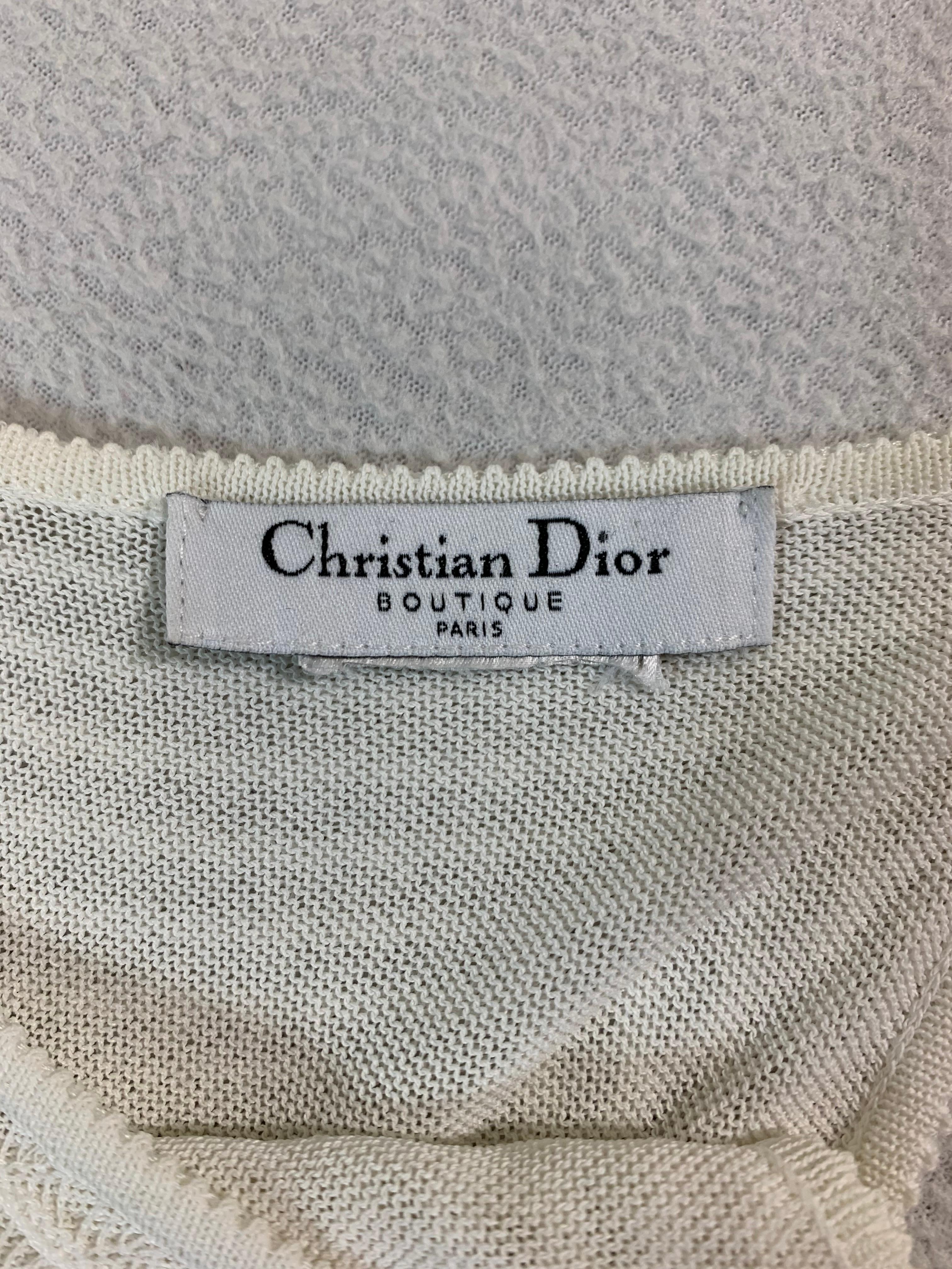 S/S 1999 Christian Dior John Galliano Runway Ivory Knit Bodycon Dress In Good Condition In Yukon, OK