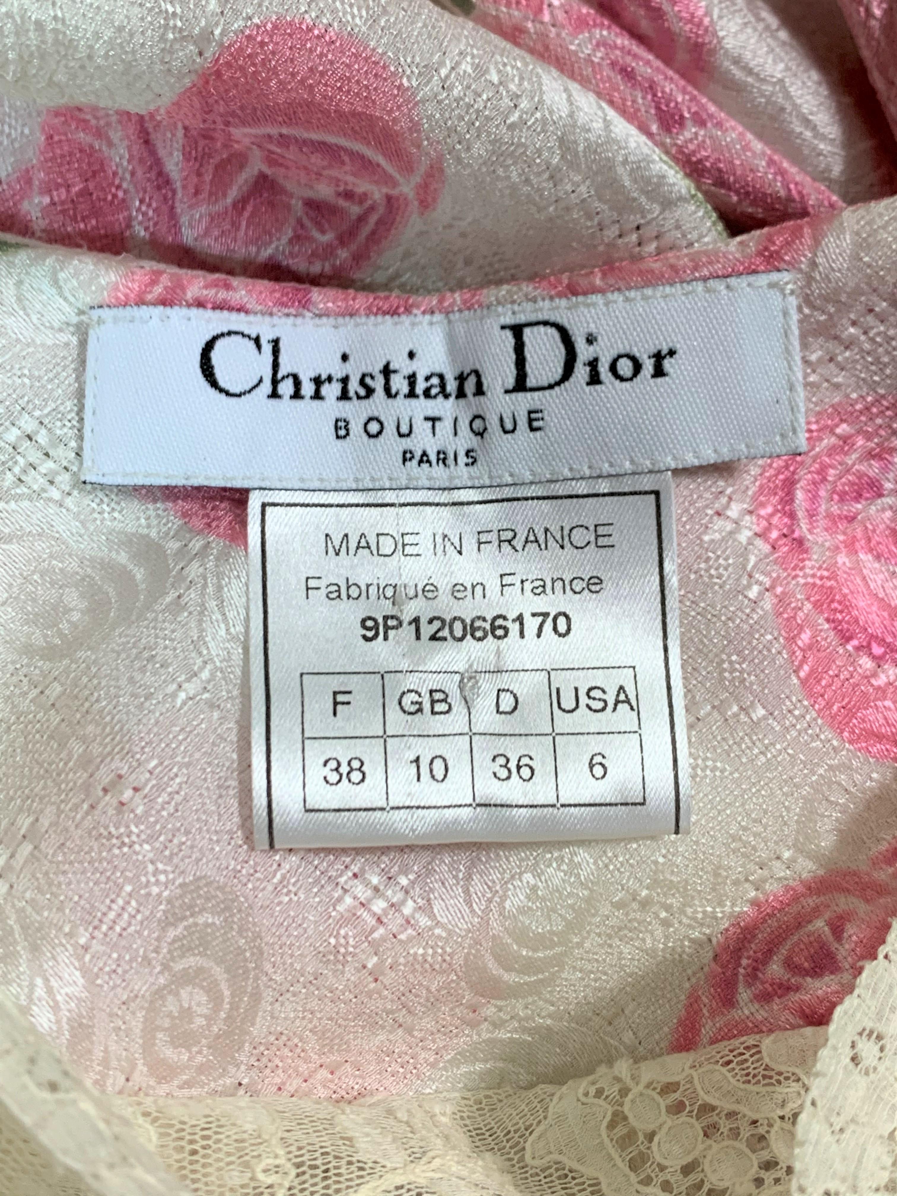 Exceptional 1999 Christian Dior 1947 Inspired Backless Net Wedding Dress w Flowers