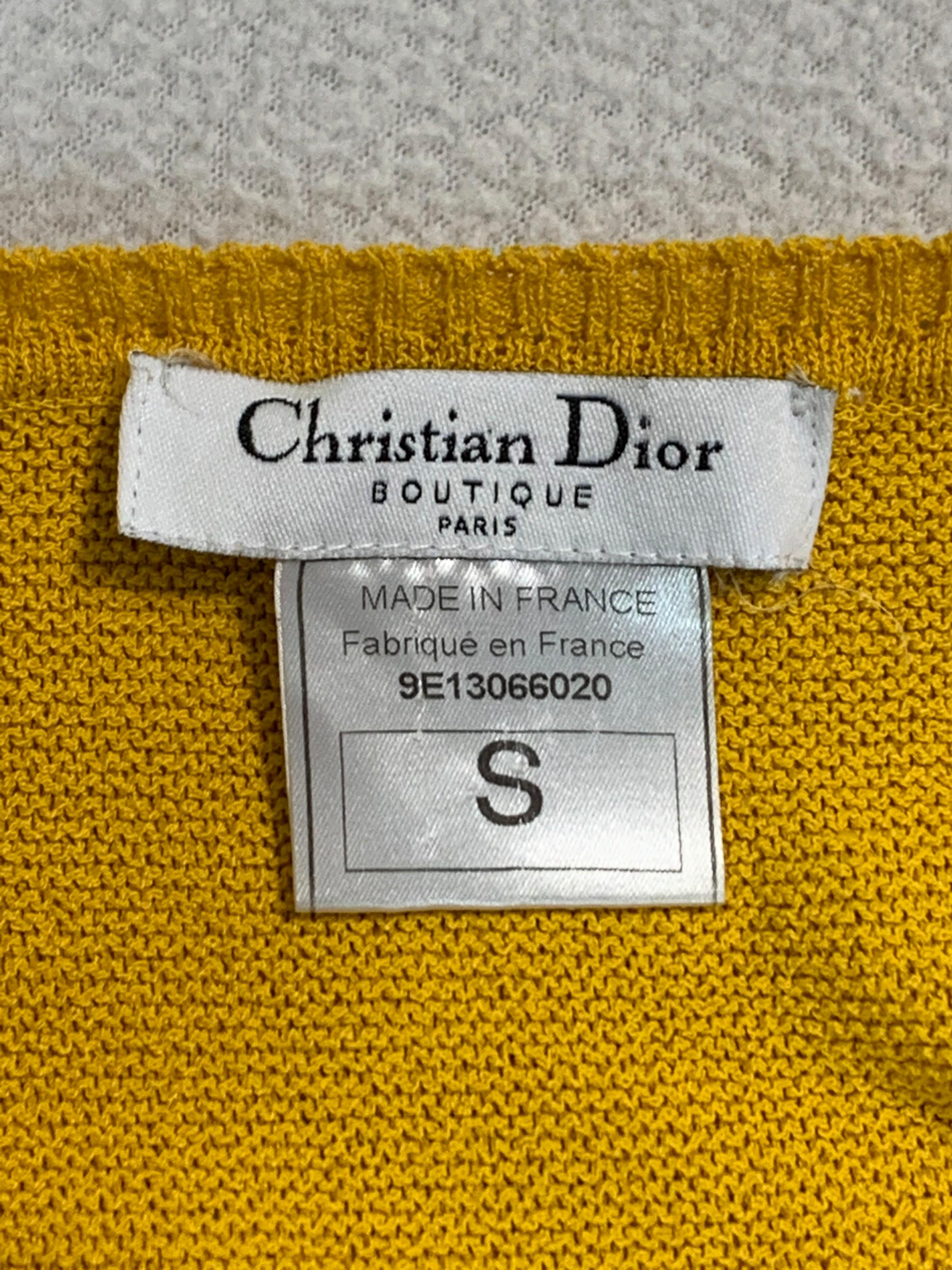 S/S 1999 Christian Dior John Galliano Yellow Marigold Knit Bodycon Dress 1