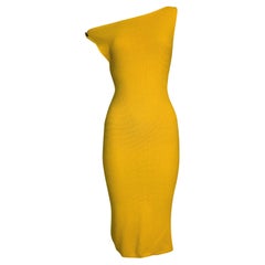 S/S 1999 Christian Dior John Galliano Yellow Marigold Knit Bodycon Dress