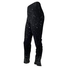 S/S 1999 Dolce & Gabbana Beaded Paisley Sequin Ruched Wool Pants Y2K