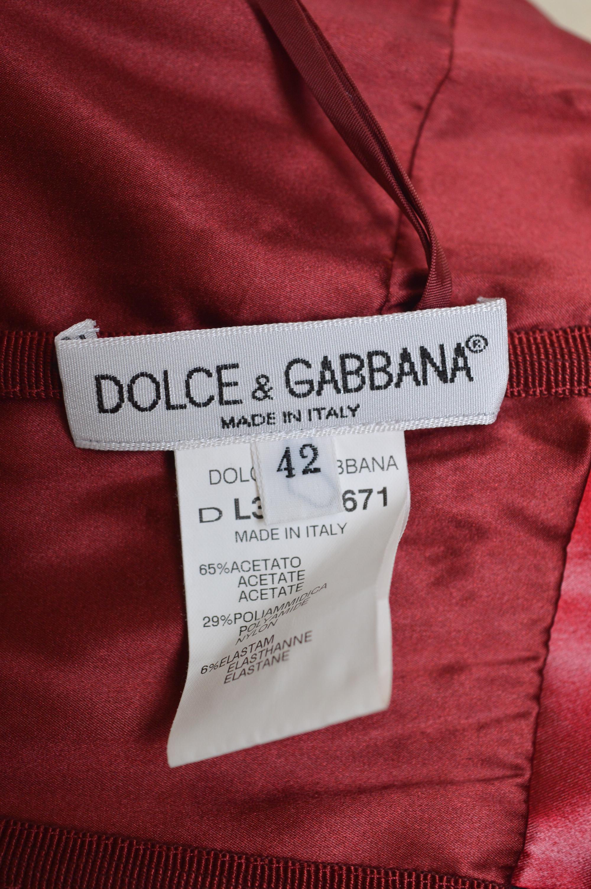S/S 1999 Dolce & Gabbana Burgundy Red Wet-Look Strappy Runway Cocktail Dress For Sale 3