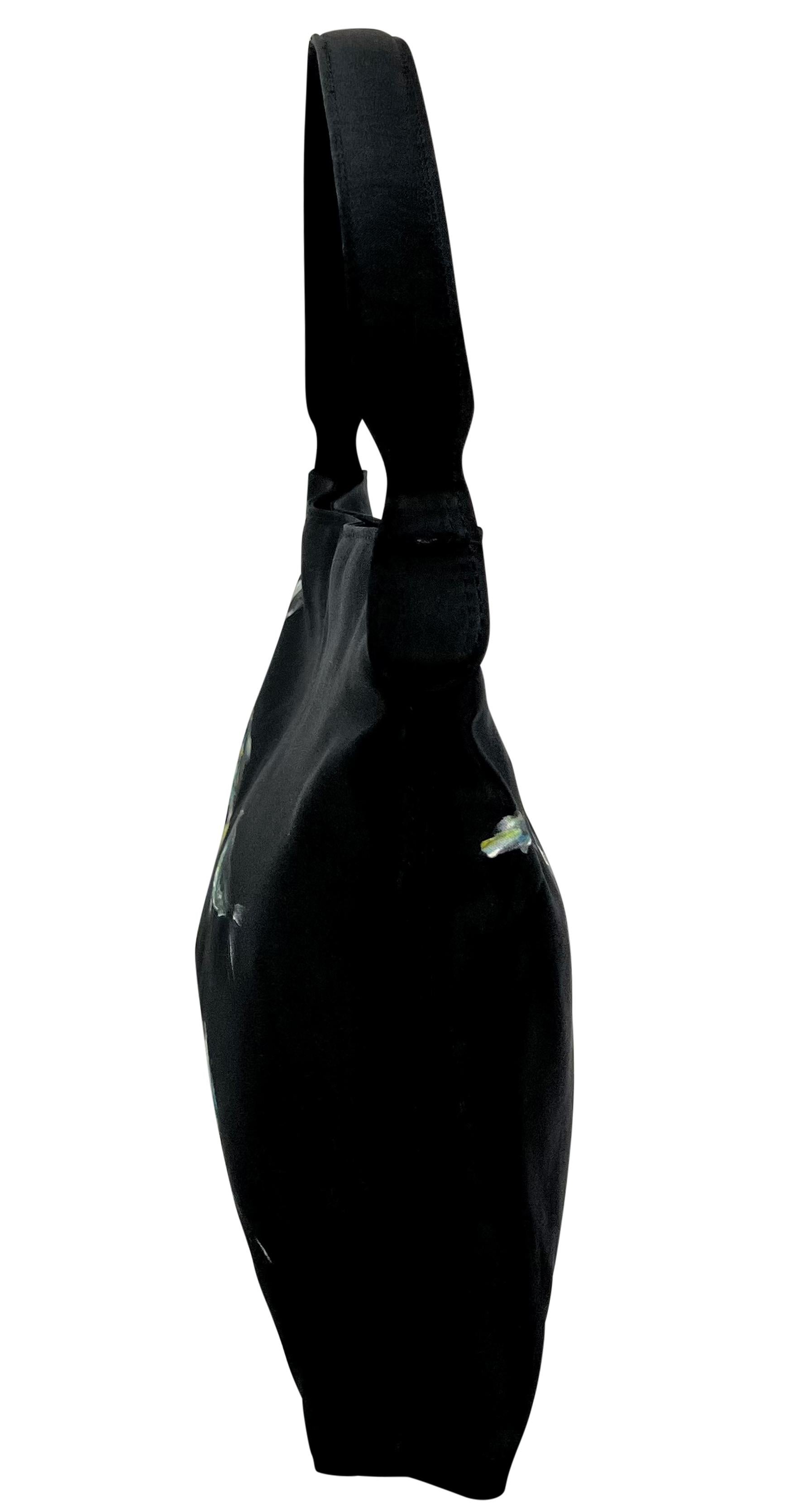 Women's S/S 1999 Dolce & Gabbana Hand-Painted Sardine Fish Black Medium Shoulder Bag