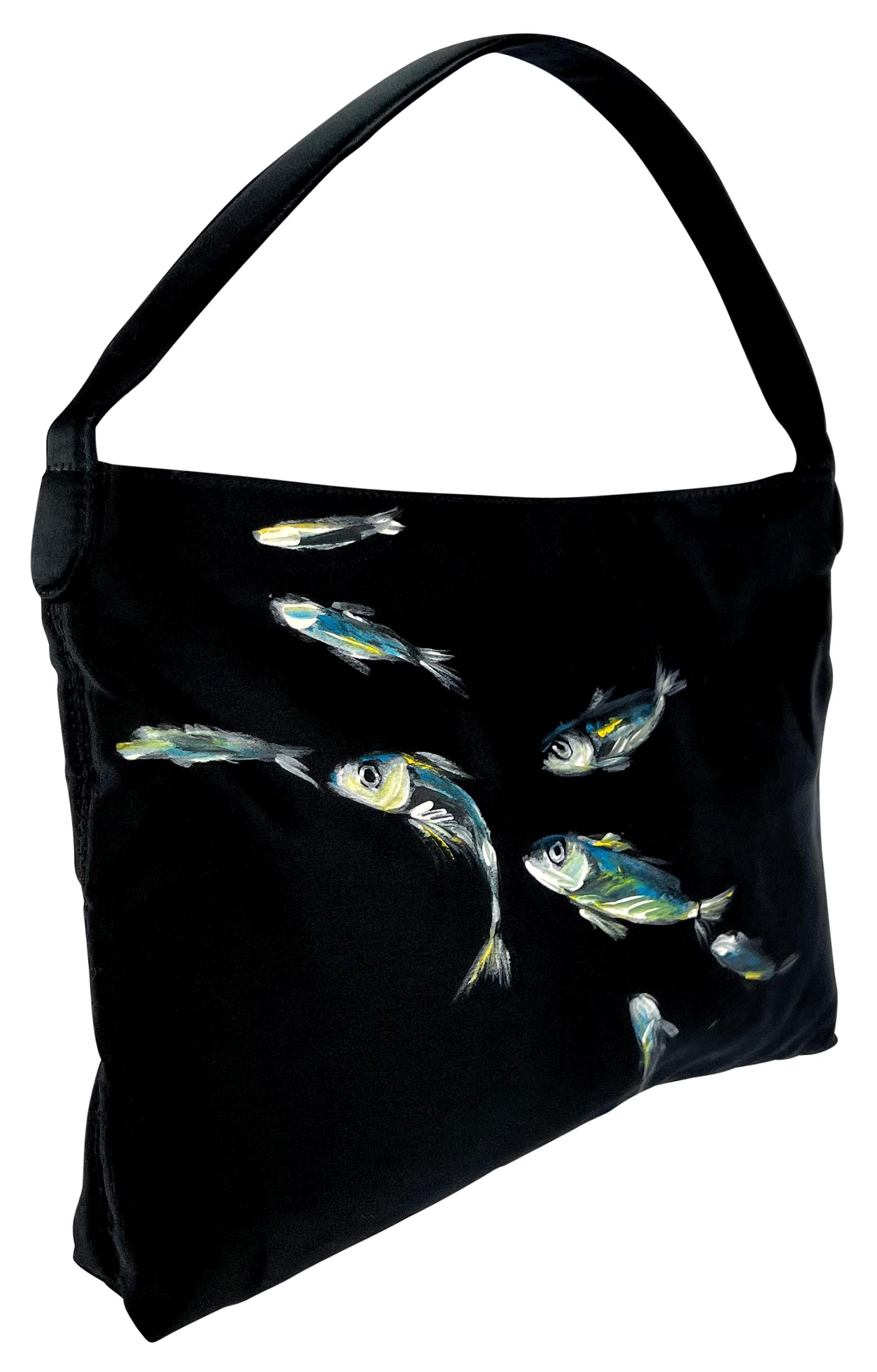 S/S 1999 Dolce & Gabbana Hand-Painted Sardine Fish Black Medium Shoulder Bag 1