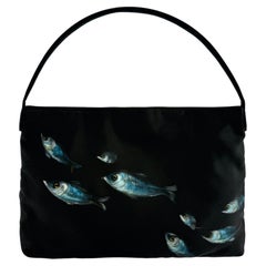 S/S 1999 Dolce & Gabbana Hand-Painted Sardine Fish Black Medium Shoulder Bag