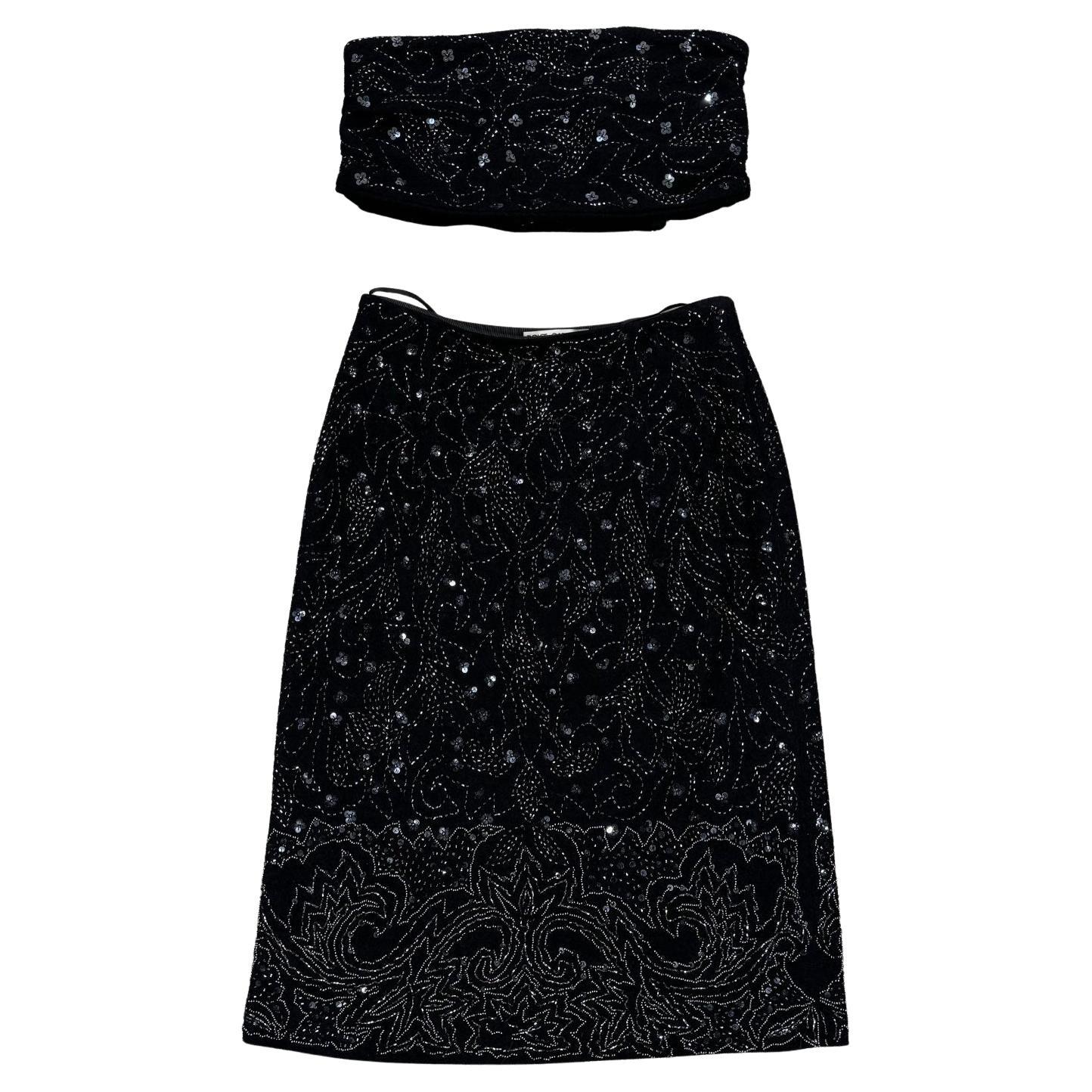 Set di gonne con paillettes e perline Dolce & Gabbana P/E 1999 in vendita