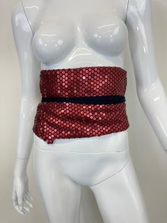 S/S 1999 Dolce & Gabbana paillettes waistband wrap corset top