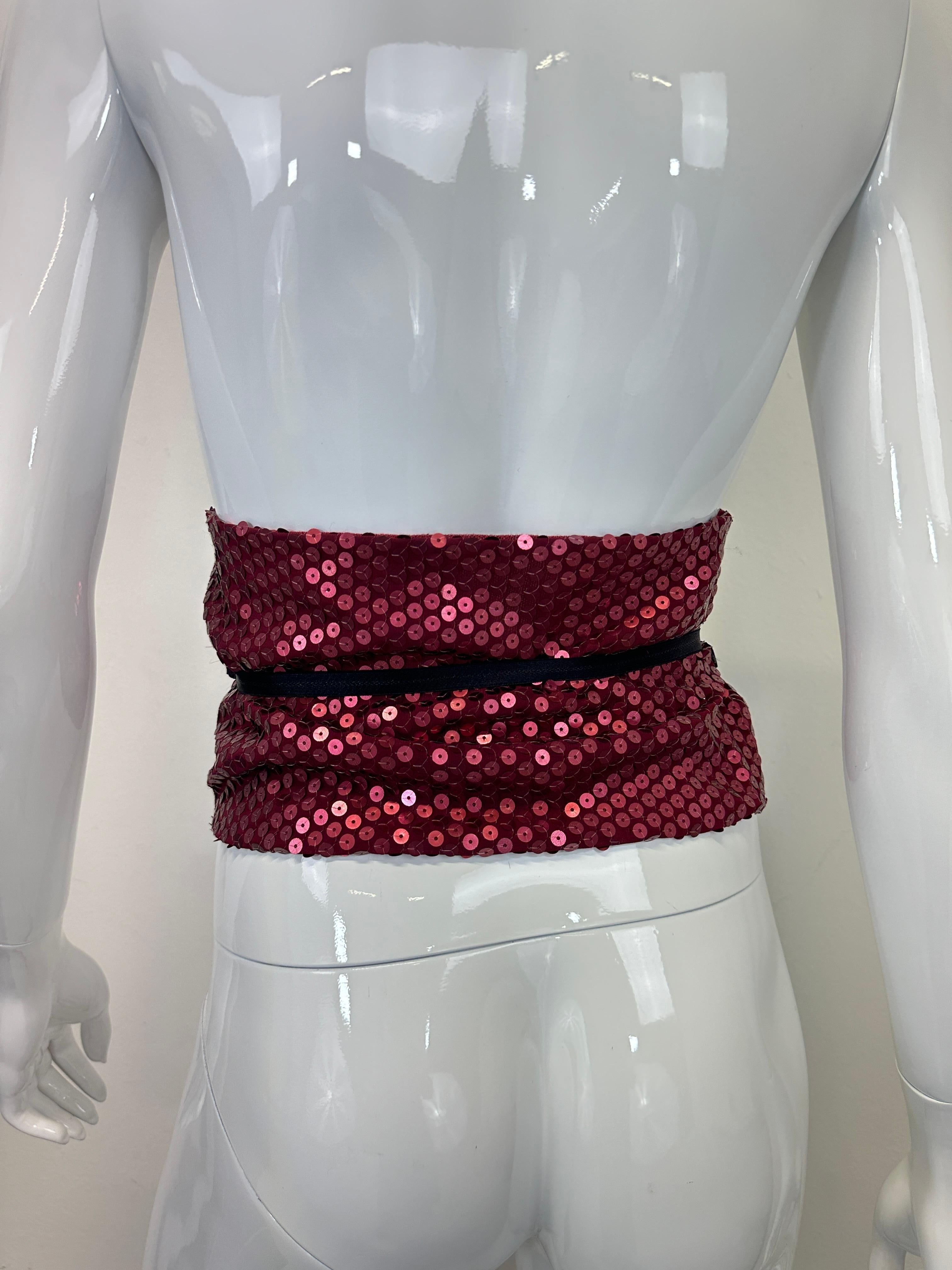 F/S 1999 Dolce & Gabbana Pailletten Tailletten Tailleband Wickelkorsett Top im Zustand „Hervorragend“ im Angebot in Padova, IT