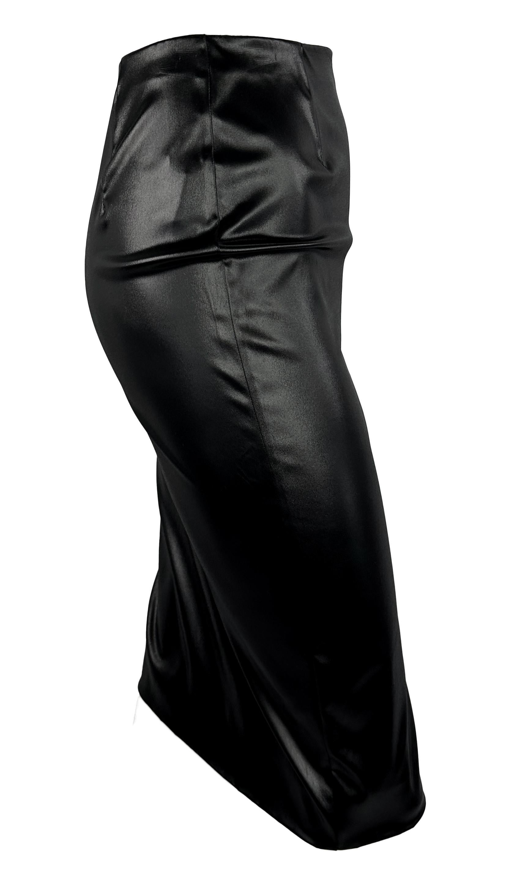 Dolce & Gabbana Runway S/S 1999 - Jupe fourreau moulante noire Wet Look en vente 2