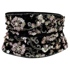 F/S 1999 Dolce & Gabbana Laufsteg Korsett Boned Obi Wickelgürtel mit Perlenbesatz