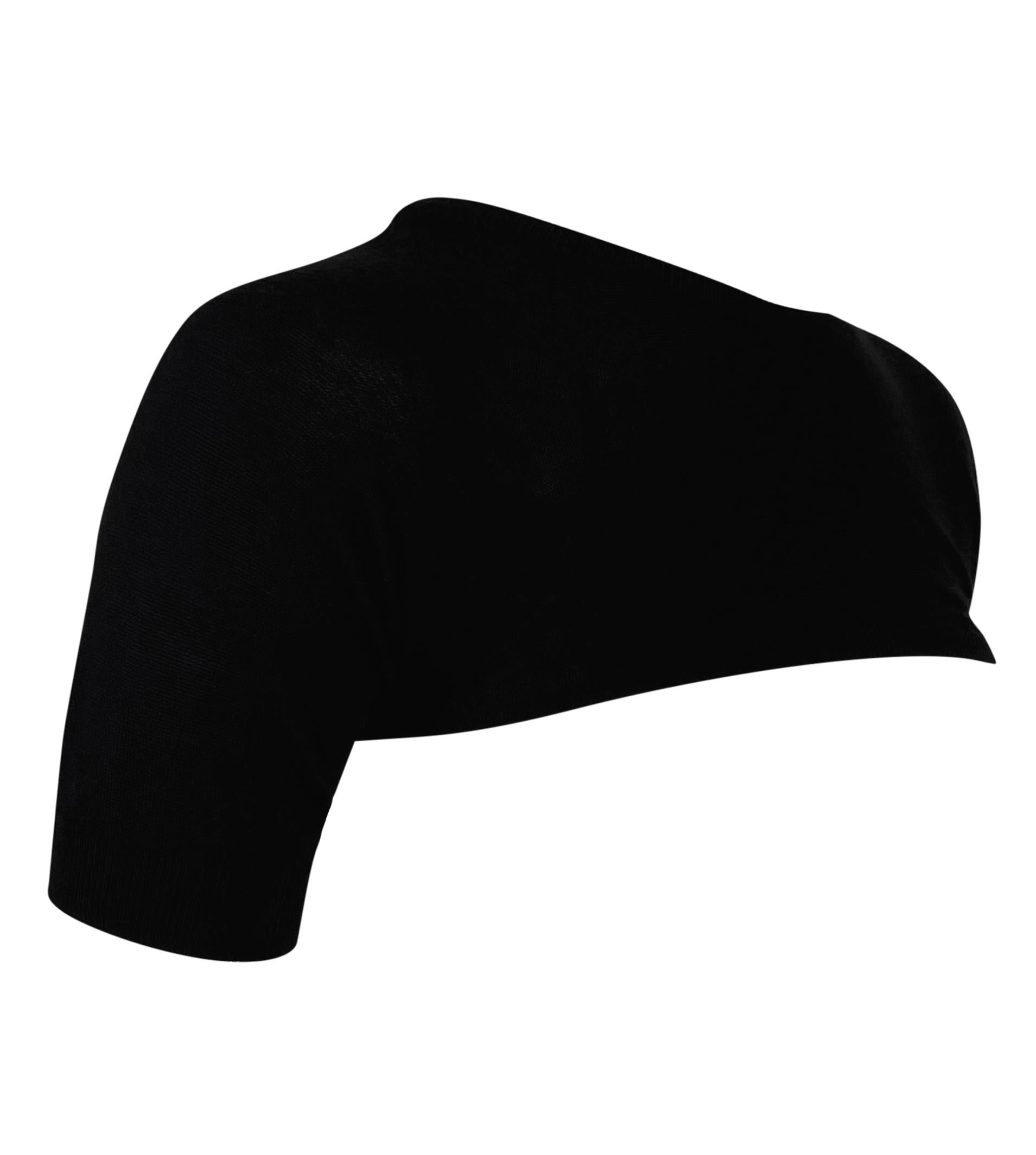 S/S 1999 Dolce & Gabbana Runway Ultra Cropped Black Cashmere Shoulder Sweater Excellent état - En vente à West Hollywood, CA