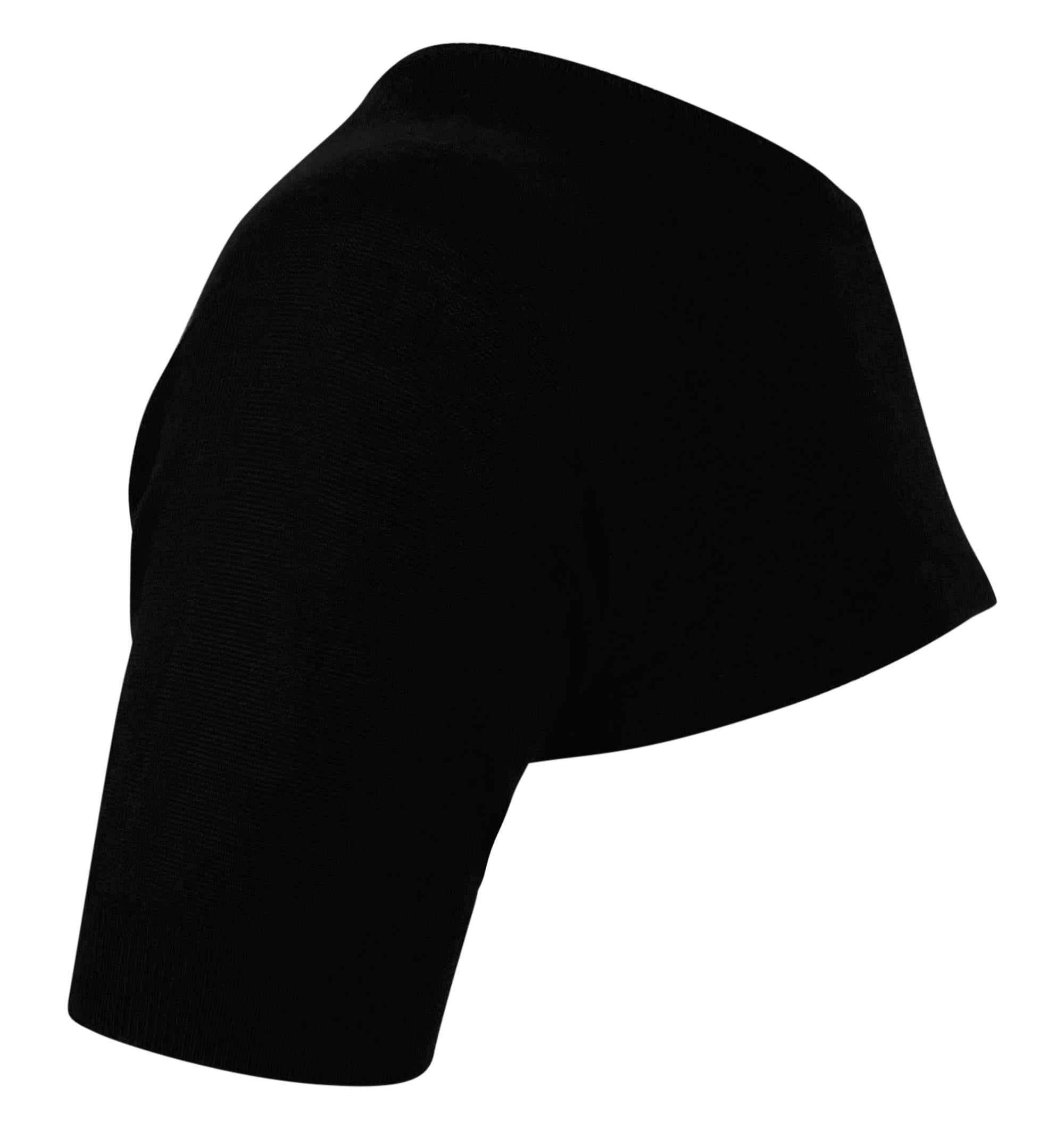 S/S 1999 Dolce & Gabbana Runway Ultra Cropped Black Cashmere Shoulder Sweater en vente 1