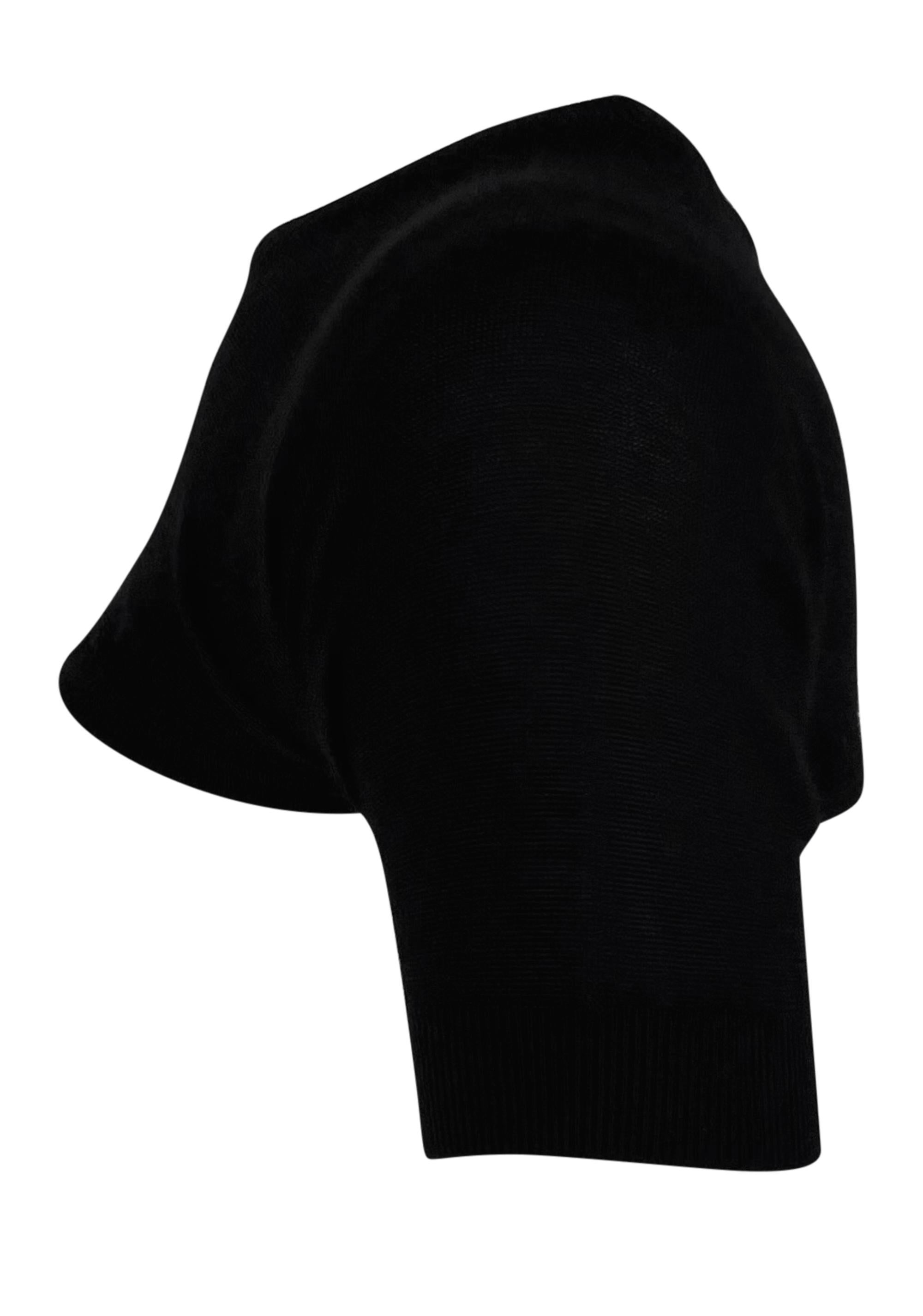 S/S 1999 Dolce & Gabbana Runway Ultra Cropped Black Cashmere Shoulder Sweater en vente 3