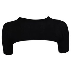 F/S 1999 Dolce & Gabbana Laufsteg Ultra Cropped Schwarzer Kaschmir-Schulterpullover
