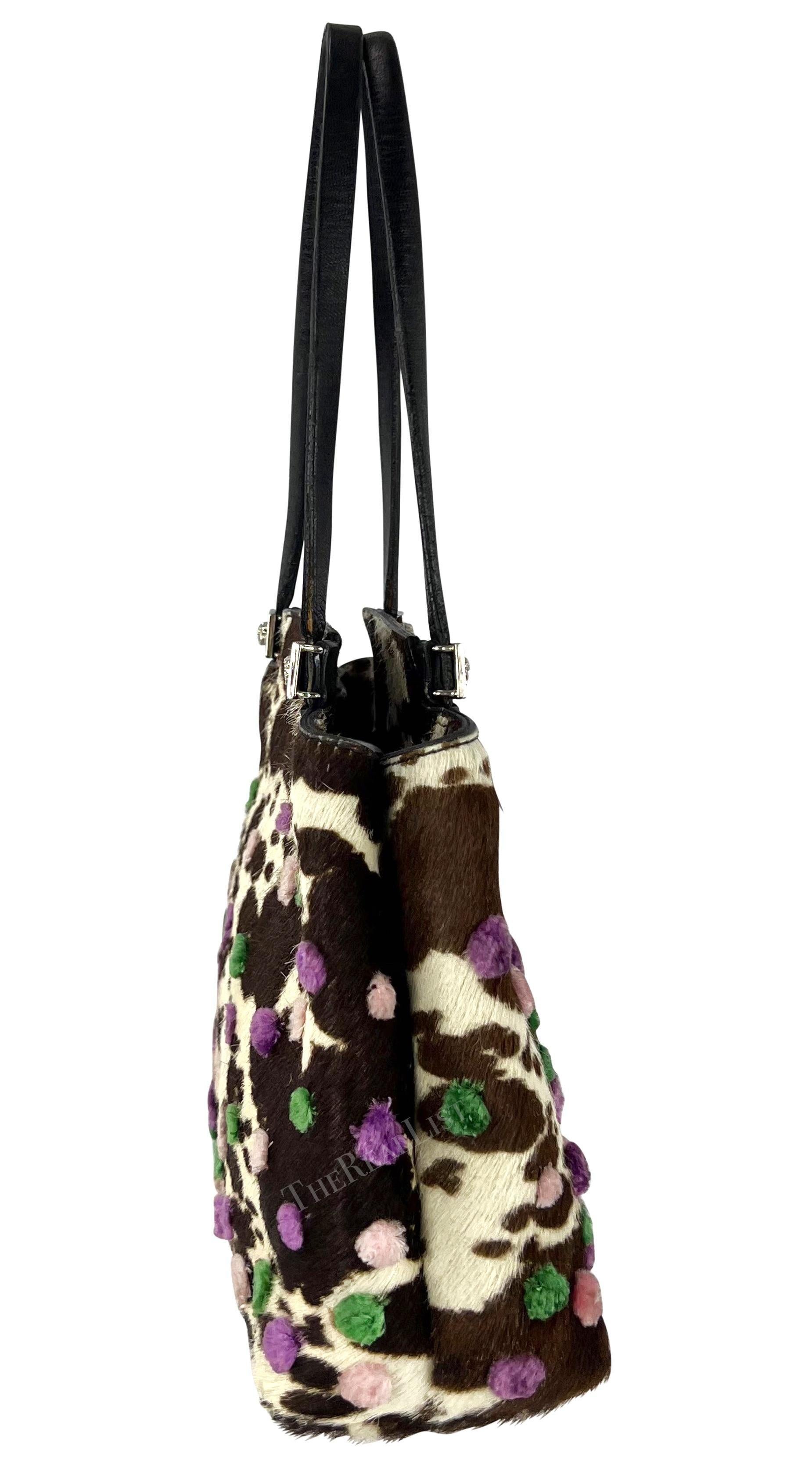 Nero P/E 1999 Donatella Versace for Gianni Versace Mini Bag in pelo di pony marrone in vendita