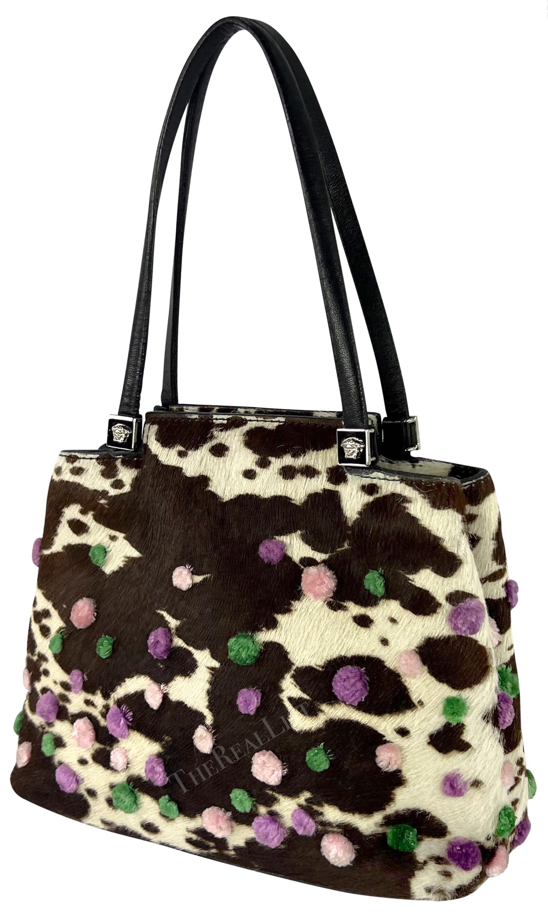 P/E 1999 Donatella Versace for Gianni Versace Mini Bag in pelo di pony marrone in vendita 2