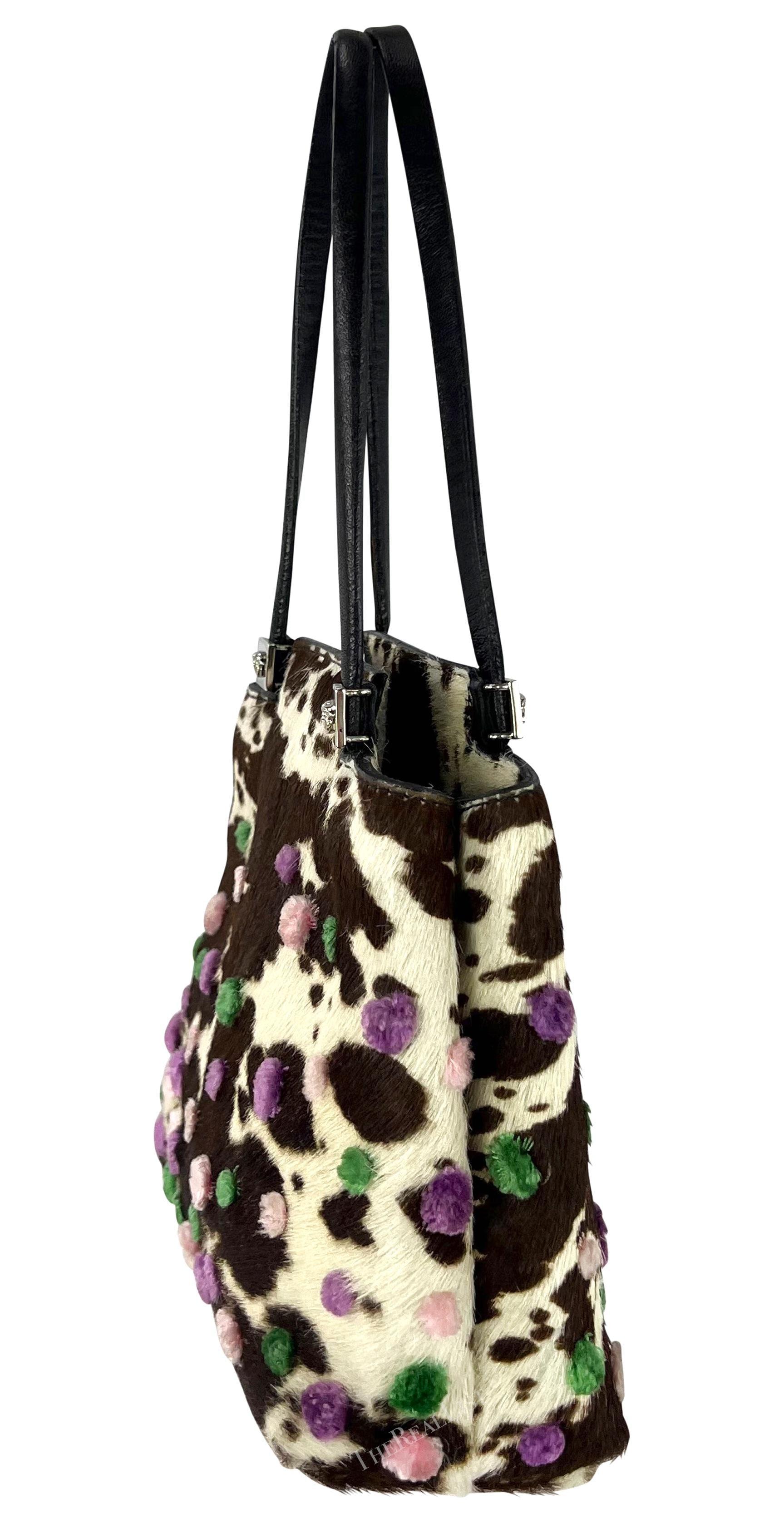 P/E 1999 Donatella Versace for Gianni Versace Mini Bag in pelo di pony marrone in vendita 3
