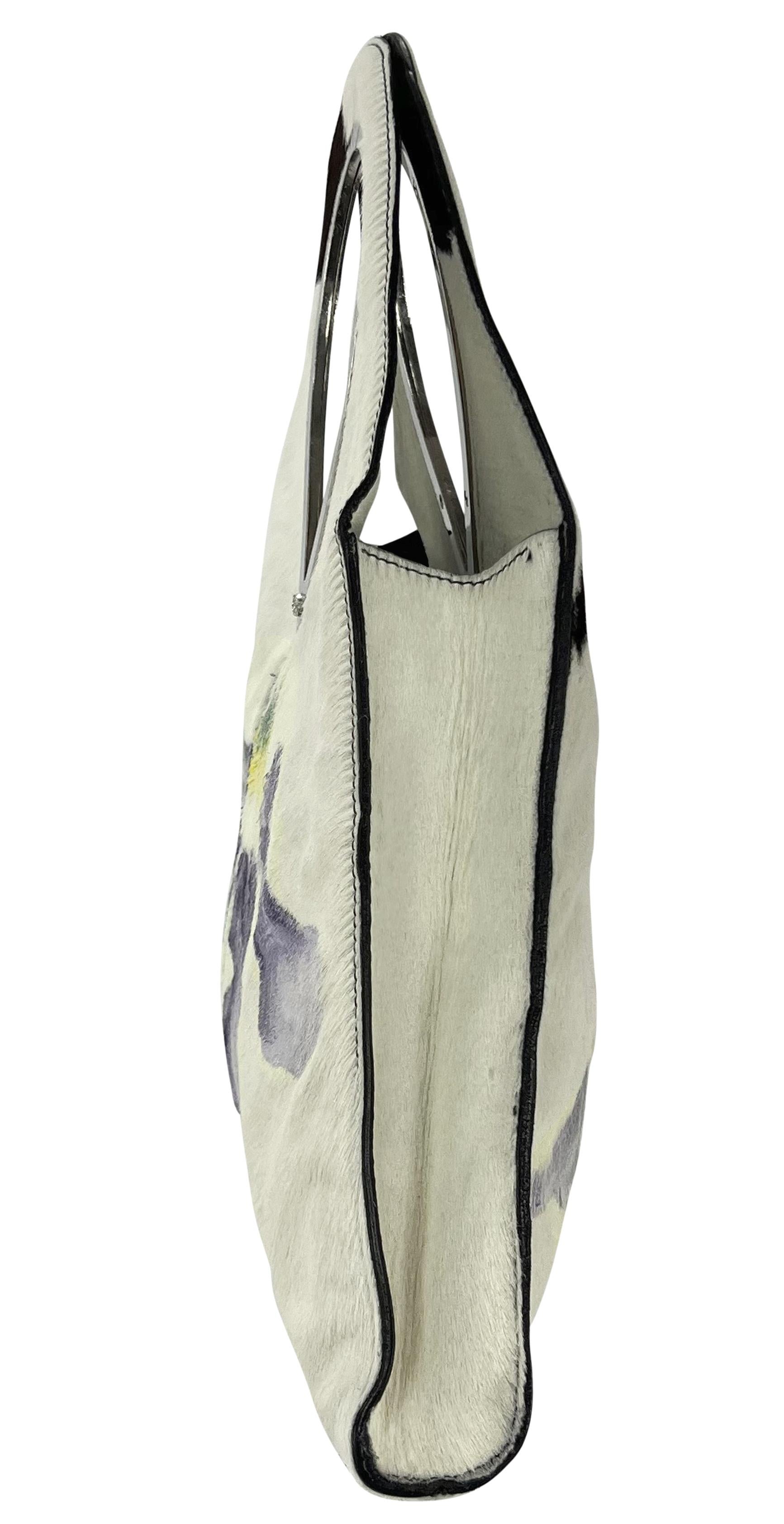 S/S 1999 Gianni Versace by Donatella Hand-Painted Ponyhair Floral Mini Bag 4
