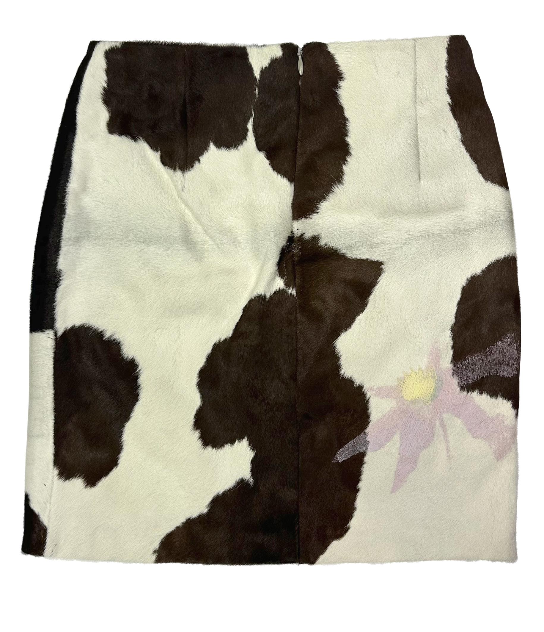 Women's S/S 1999 Gianni Versace by Donatella Runway Hand-Painted Ponyhair Mini Skirt For Sale