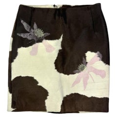 S/S 1999 Gianni Versace by Donatella Versace Pasarela Mini falda de pelo de poni pintada a mano