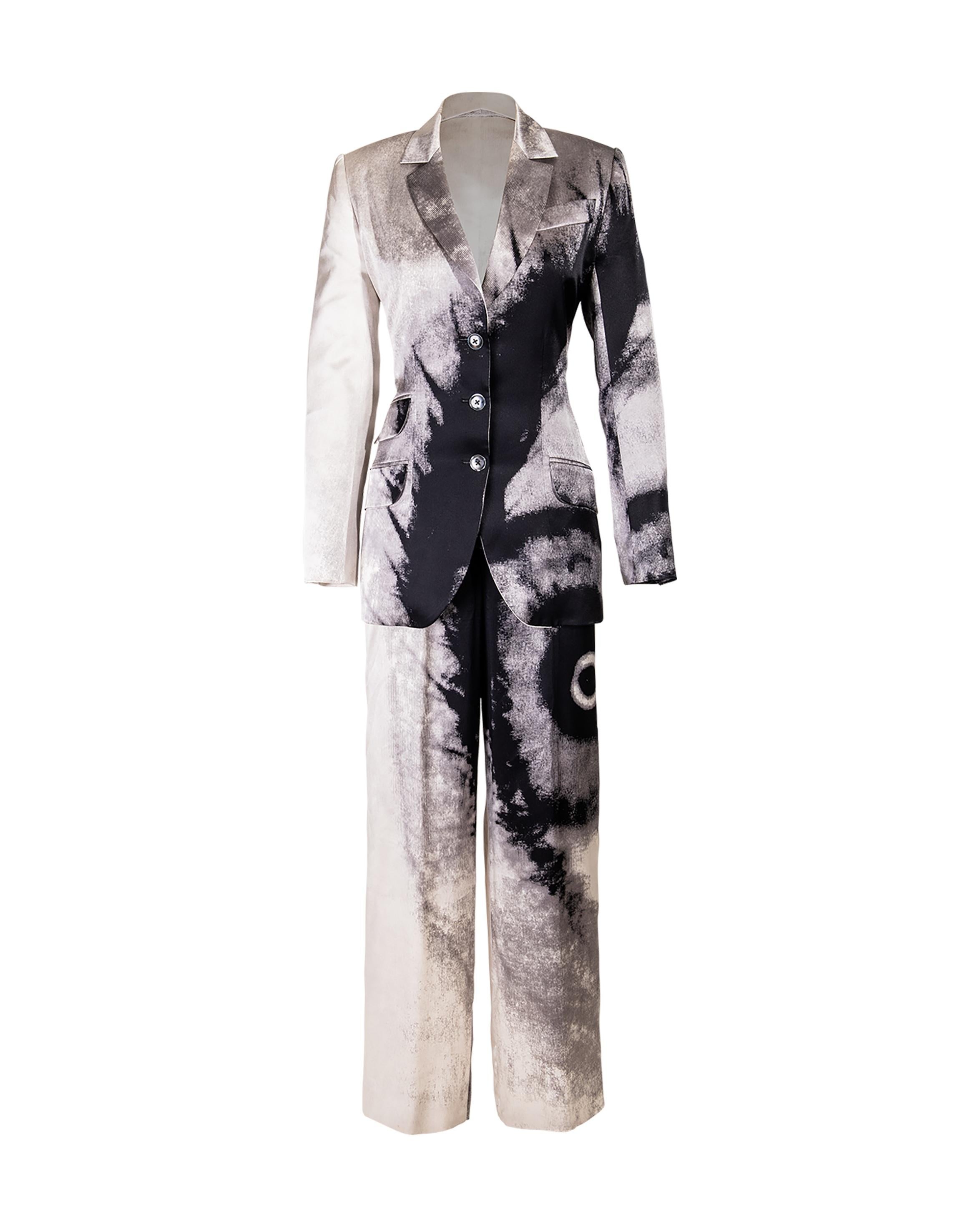 S/S 1999 Givenchy by Alexander McQueen 3-Piece Dip Dye Silk Suit Set In Good Condition In North Hollywood, CA