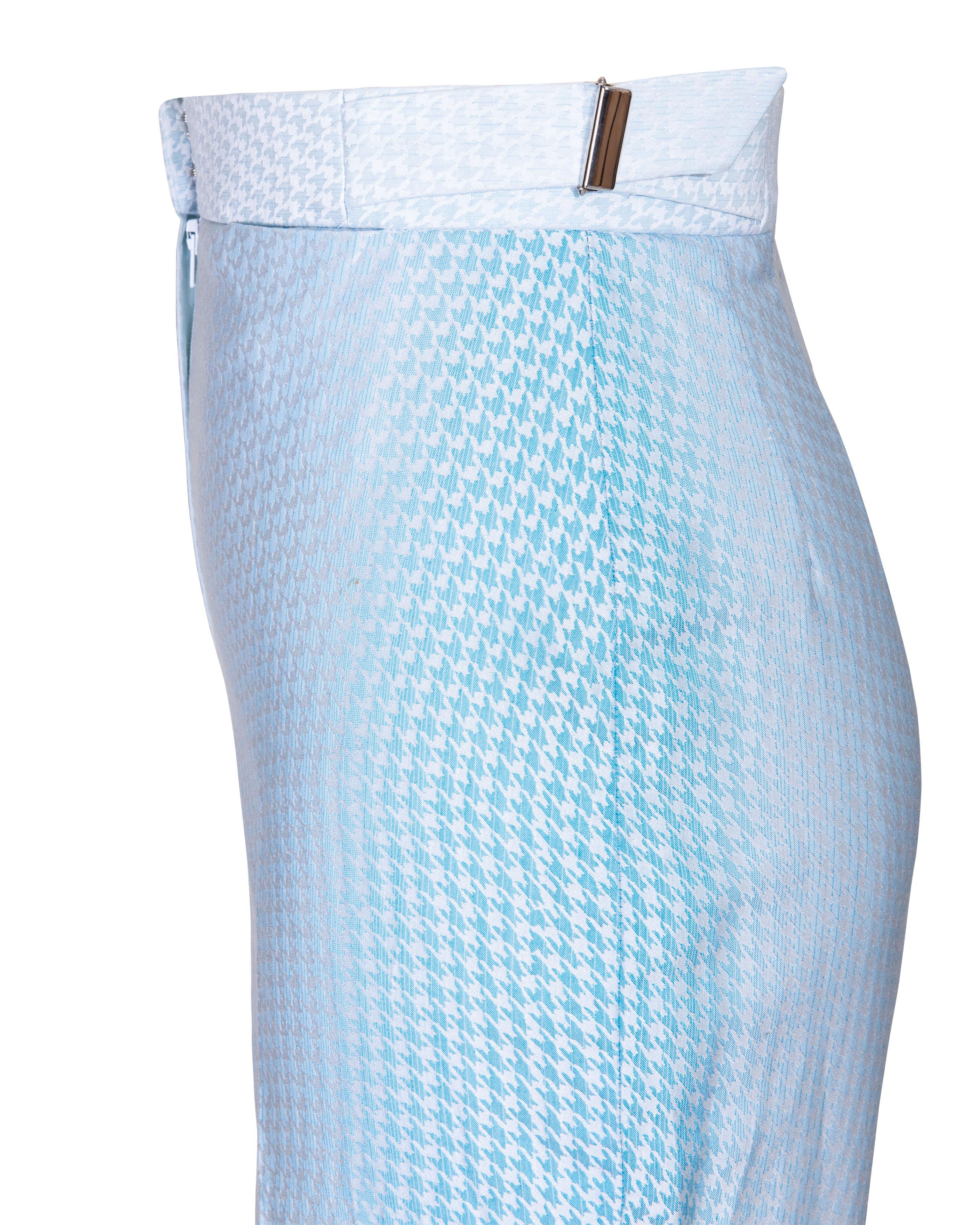 Pantalon pied-de-poule bleu et blanc Givenchy par Alexander McQueen, P/E 1999 en vente 6