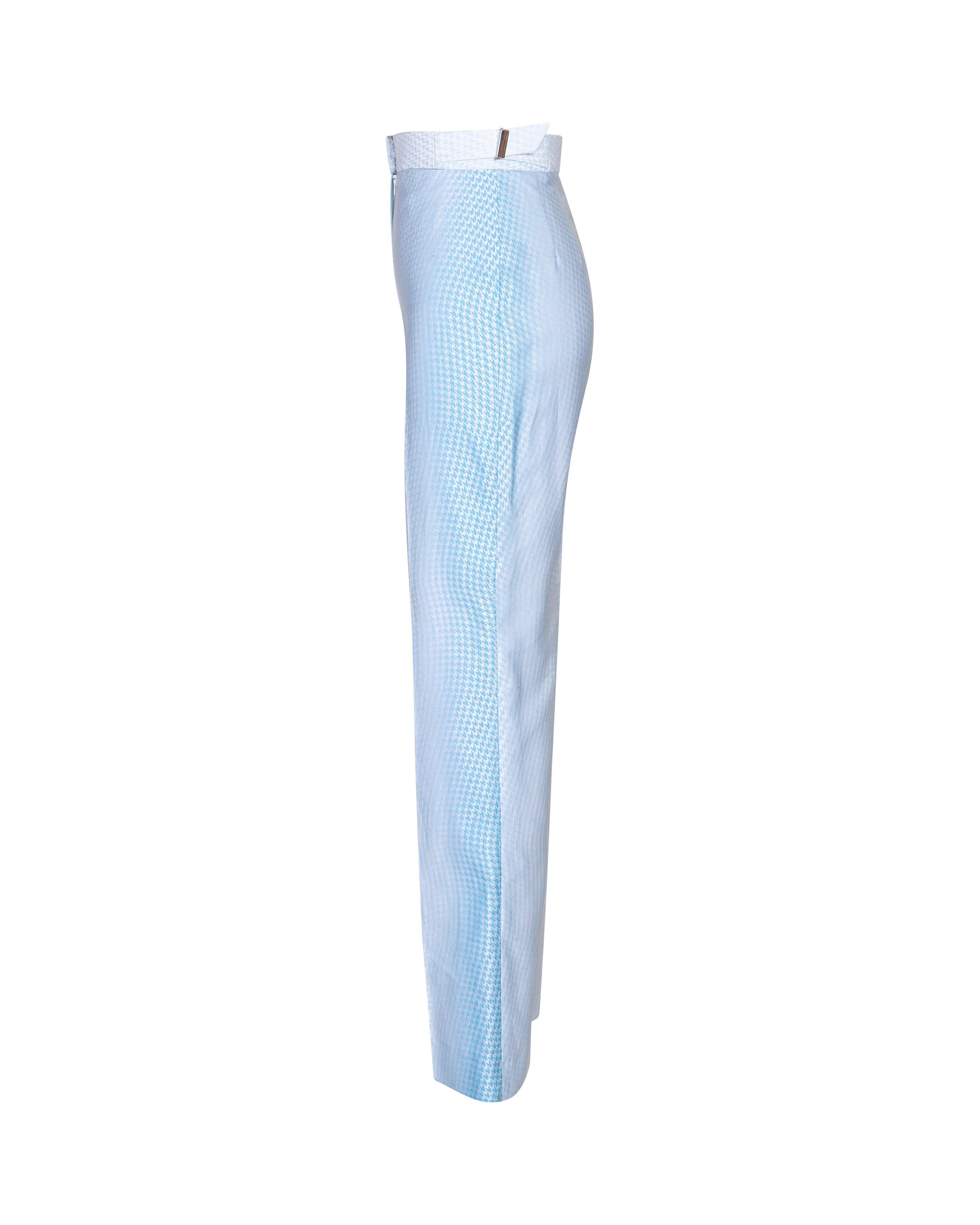 Pantalon pied-de-poule bleu et blanc Givenchy par Alexander McQueen, P/E 1999 en vente 5