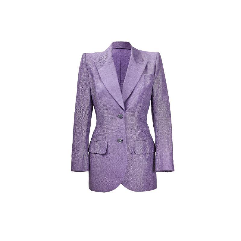 S/S 1999 Givenchy Couture by Alexander McQueen Purple Pant Suit Set In Excellent Condition In North Hollywood, CA