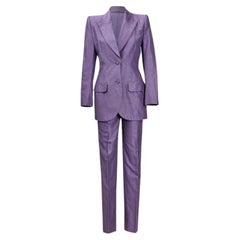 S/S 1999 Givenchy Couture by Alexander McQueen Purple Pant Suit Set