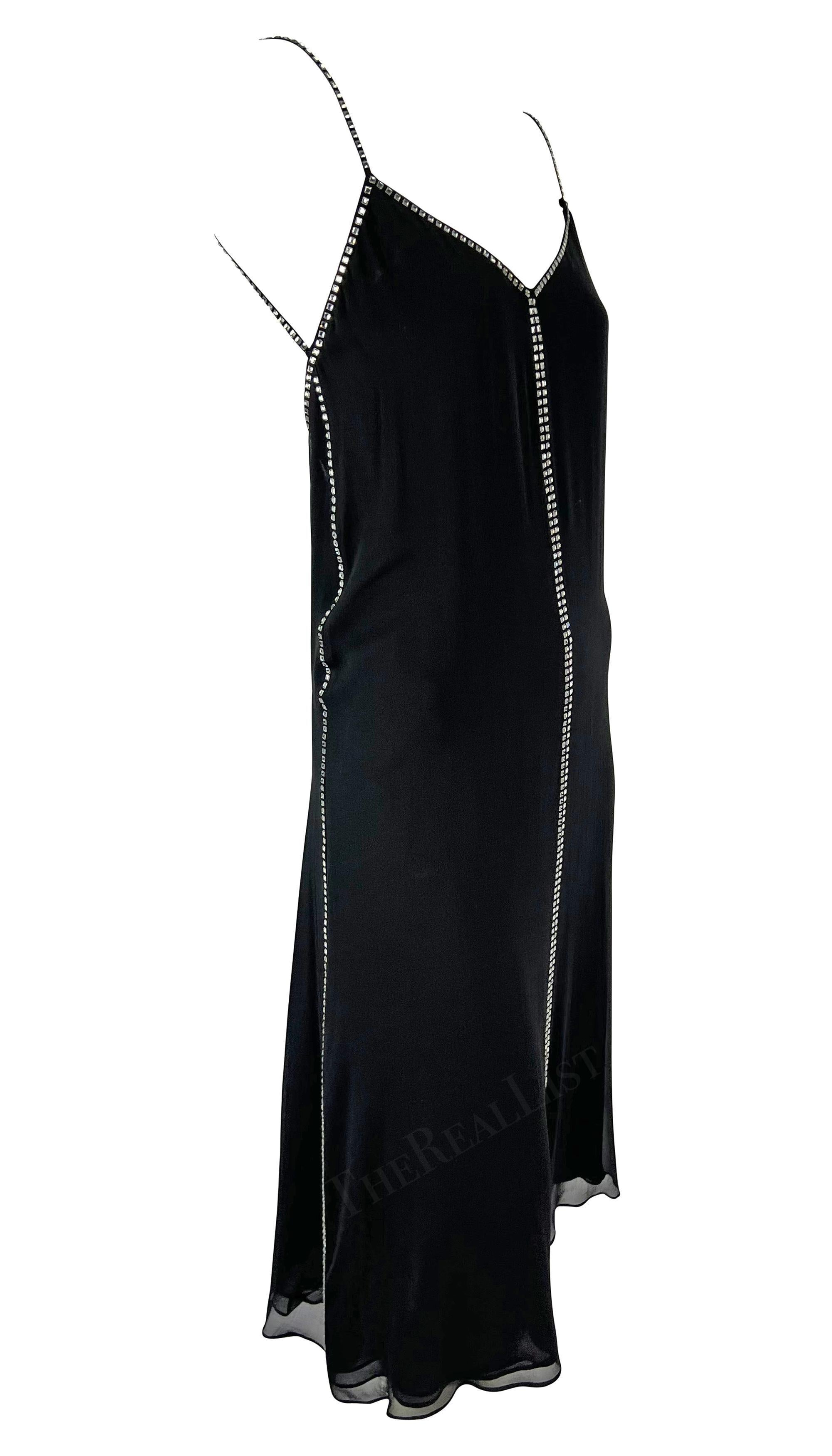 S/S 1999 Gucci by Tom Ford Robe noire semi-transparente avec strass dans le dos en vente 6