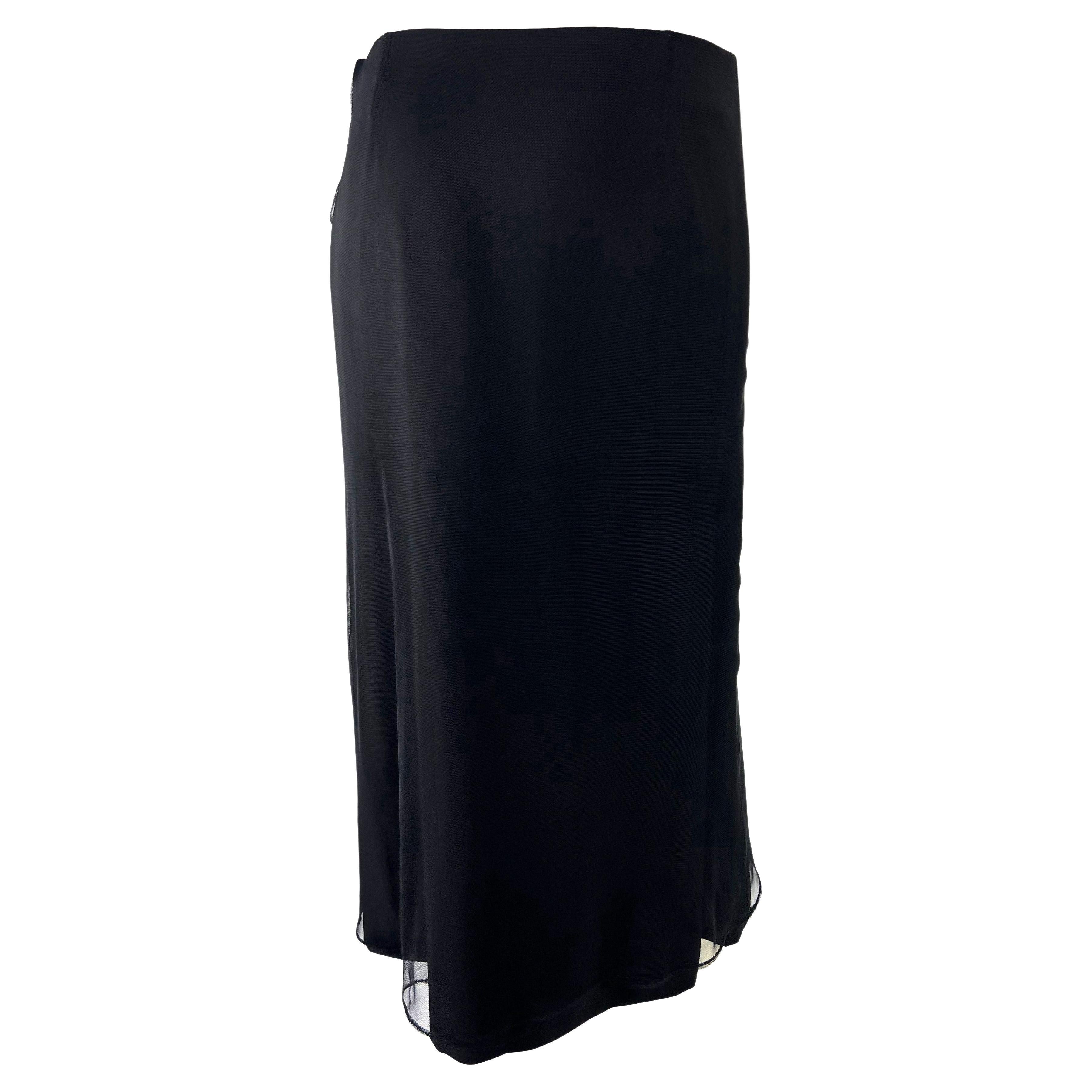 Women's S/S 1999 Gucci by Tom Ford Black Tulle Mesh Overlay Sample Skirt For Sale