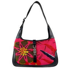 S/S 1999 Gucci by Tom Ford Flower Print Nylon Medium Jackie Bag Pink Flora