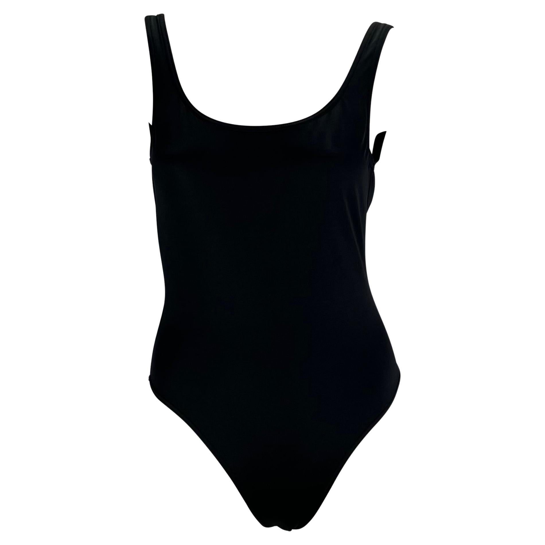 Black S/S 1999 Gucci by Tom Ford Navy One Piece Swimsuit Leotard