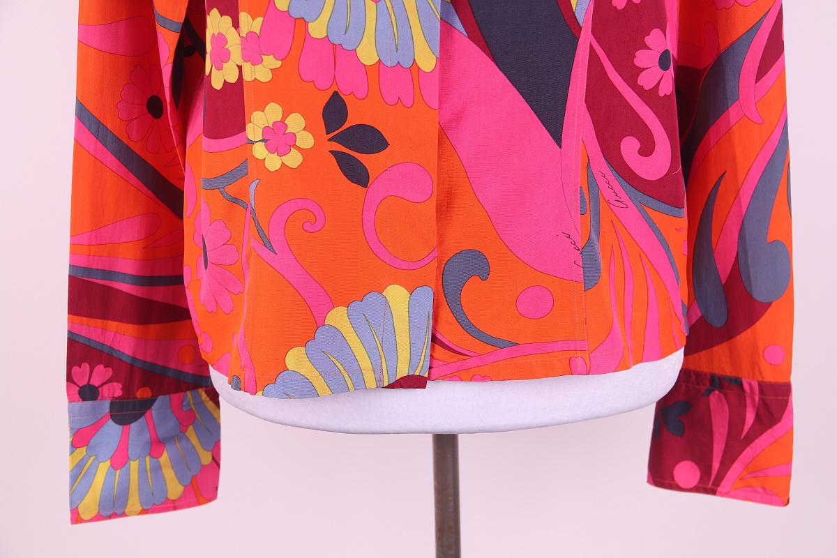 S/S 1999 Gucci by Tom Ford Pink 'Acid Flower' Print Silk Button-Up Blouse For Sale 3